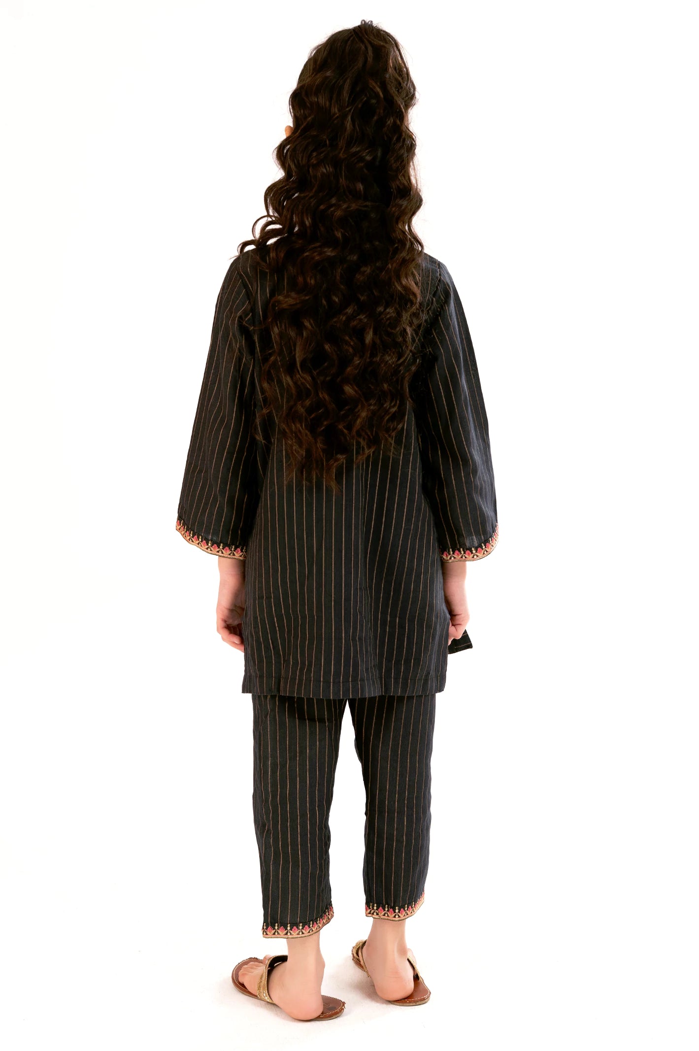 Black Embroidered Girls 2PC - Image 4