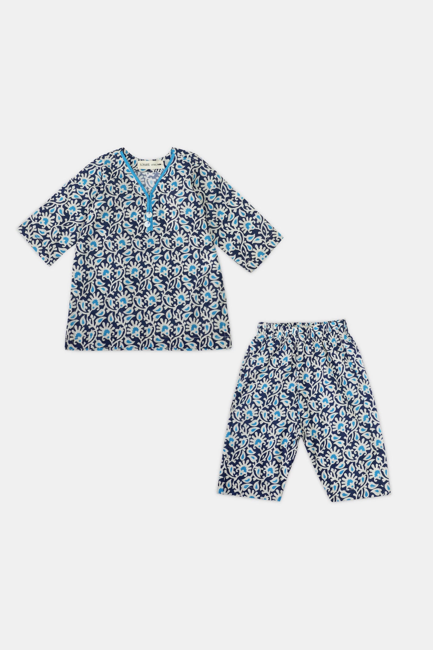 Cambric Printed - Light Green Infant 2PC