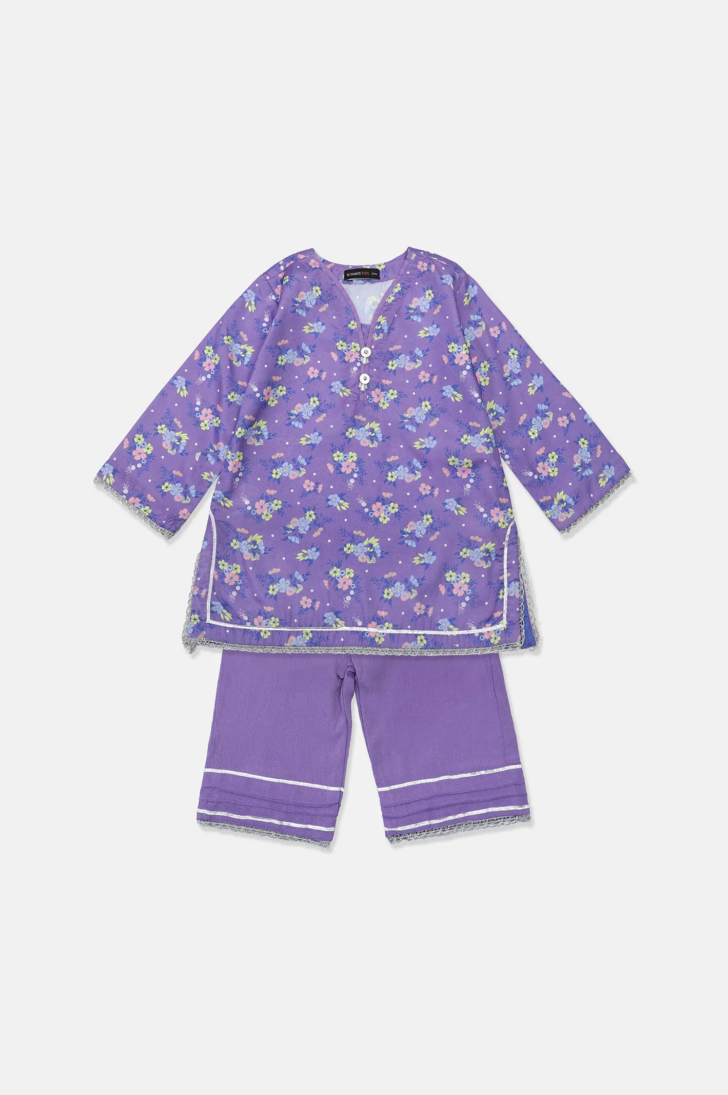 Printed Purple Girls 2PC