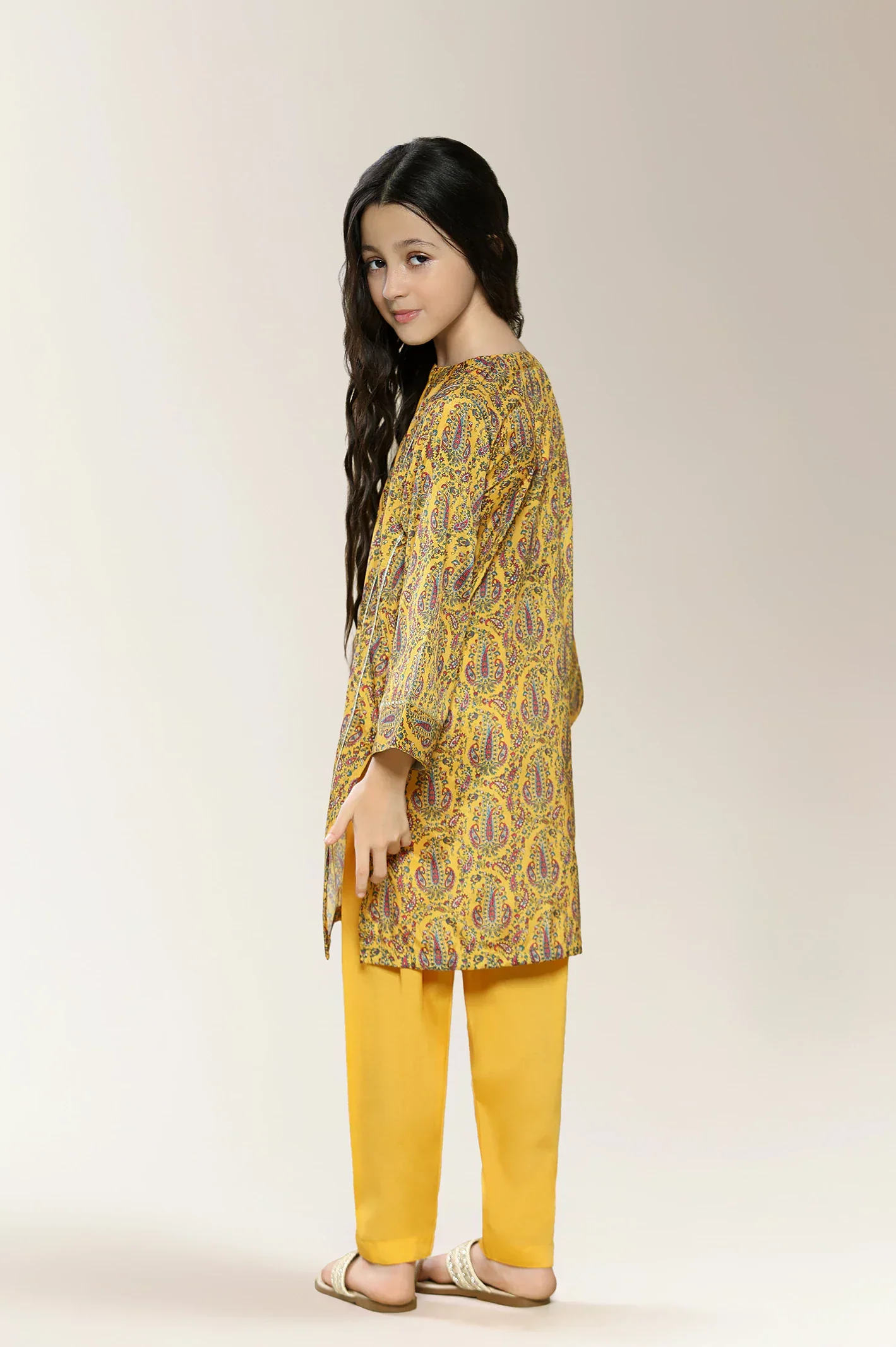 Printed Mustard Girls 2PC - Image 2