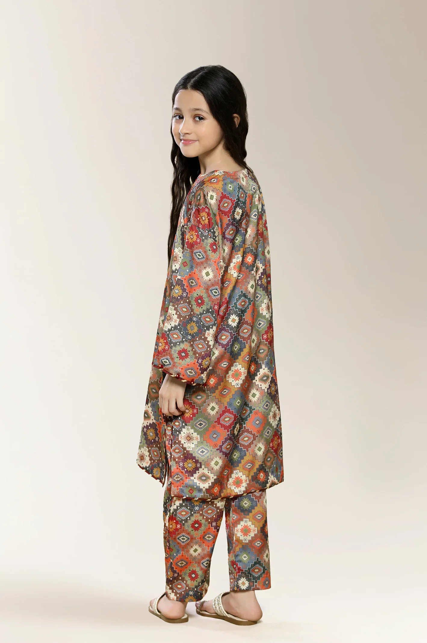 Printed Olive Girls 2PC - Image 2