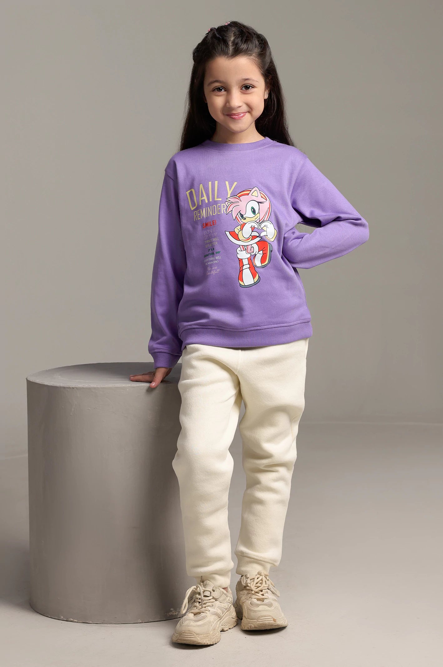 Lavender Graphic Girls Sweatshirt - Image 4