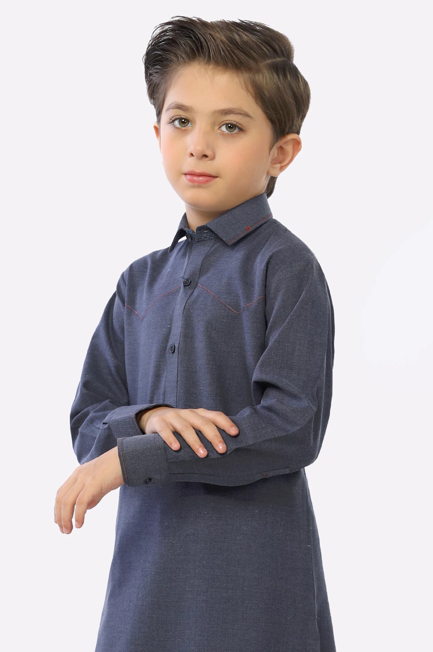 Dark Grey Boys Shalwar Suit - Image 2