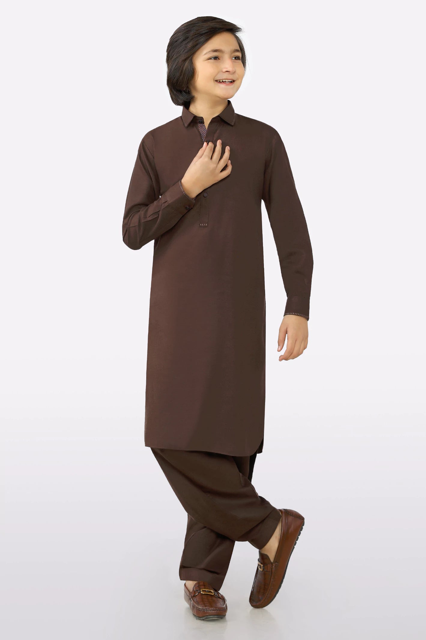 Brown Boys Kameez Shalwar