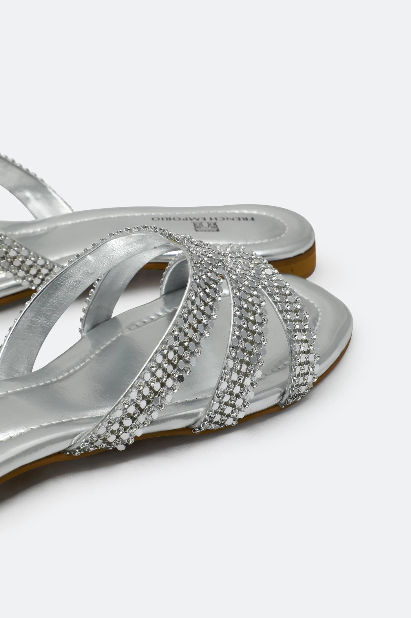 Silver Ladies Formal Slippers - Image 2
