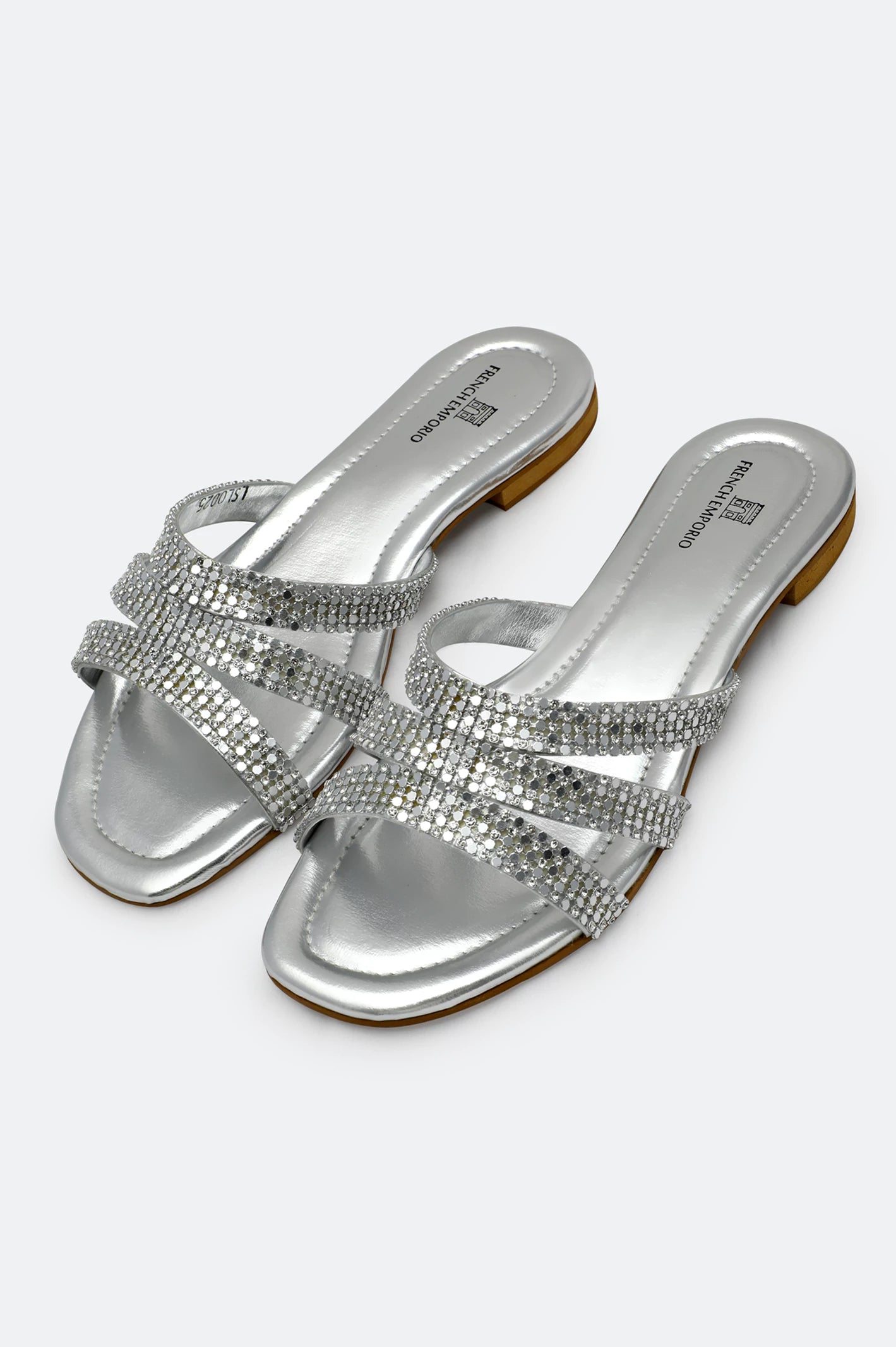Silver Ladies Formal Slippers - Image 4