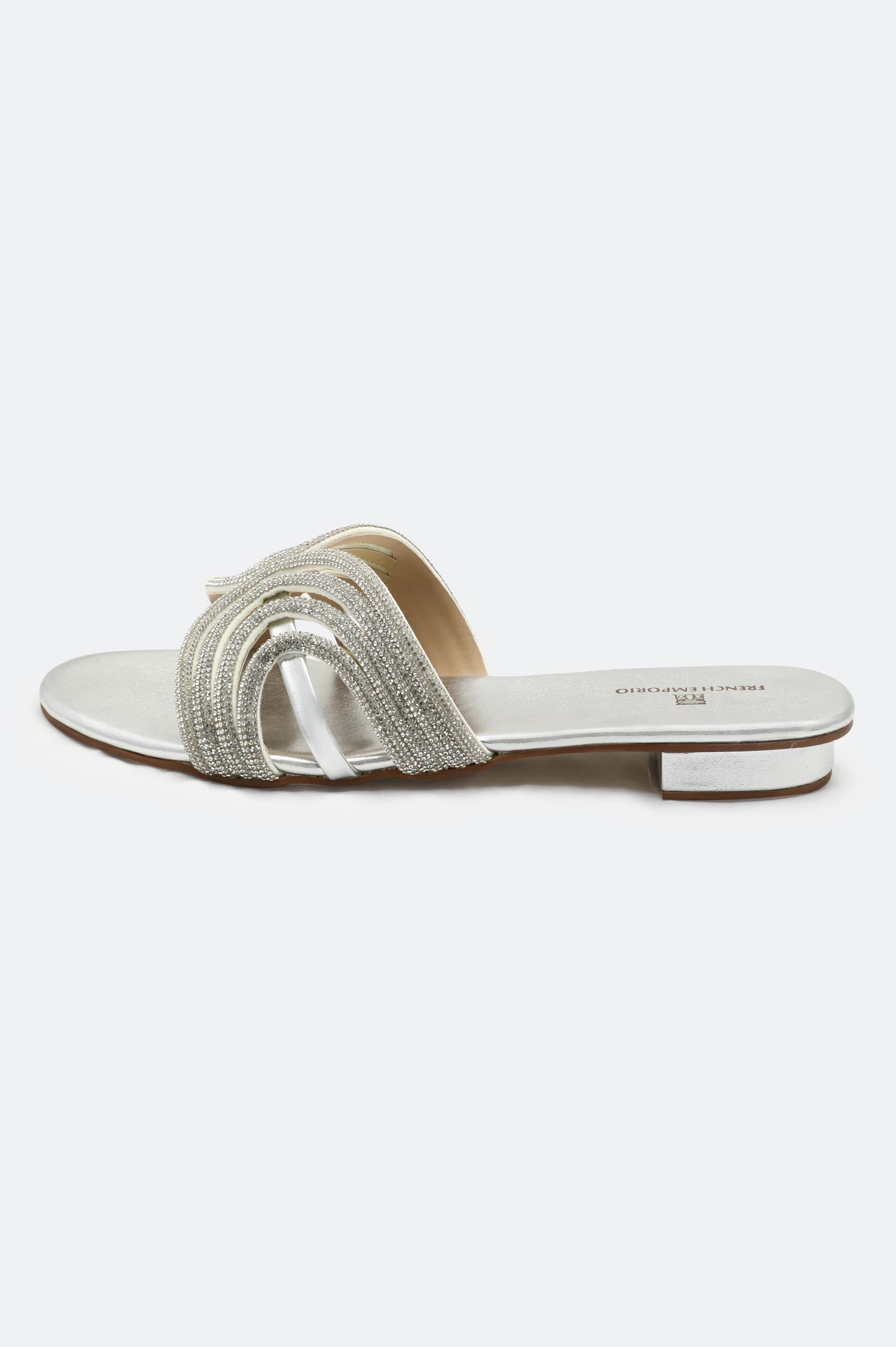 Silver Ladies Casual Slippers - Image 3