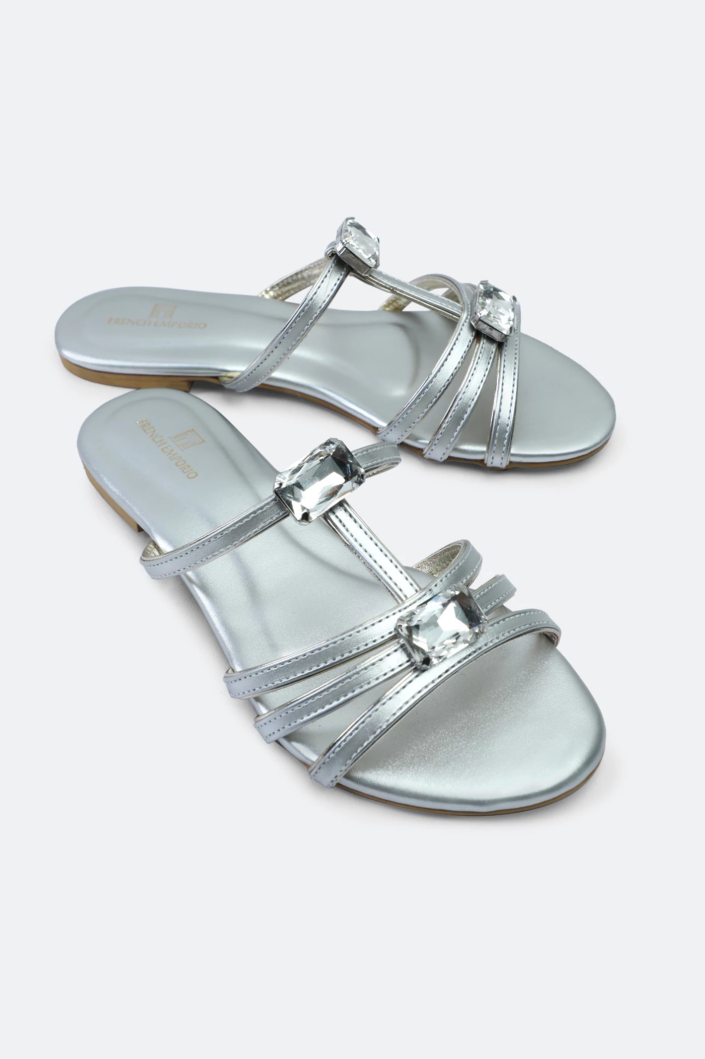 Silver Ladies Casual Slippers