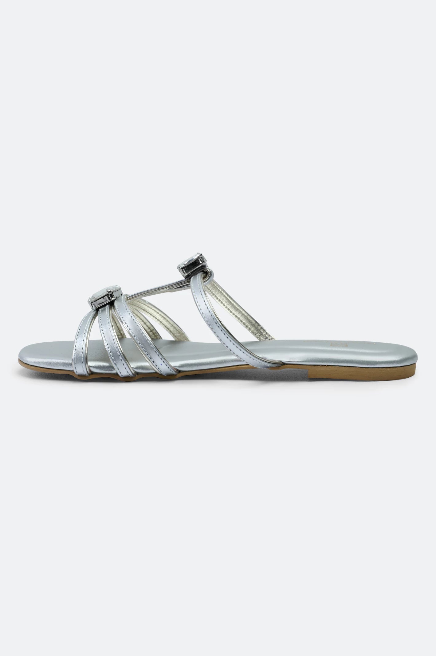 Silver Ladies Casual Slippers - Image 3