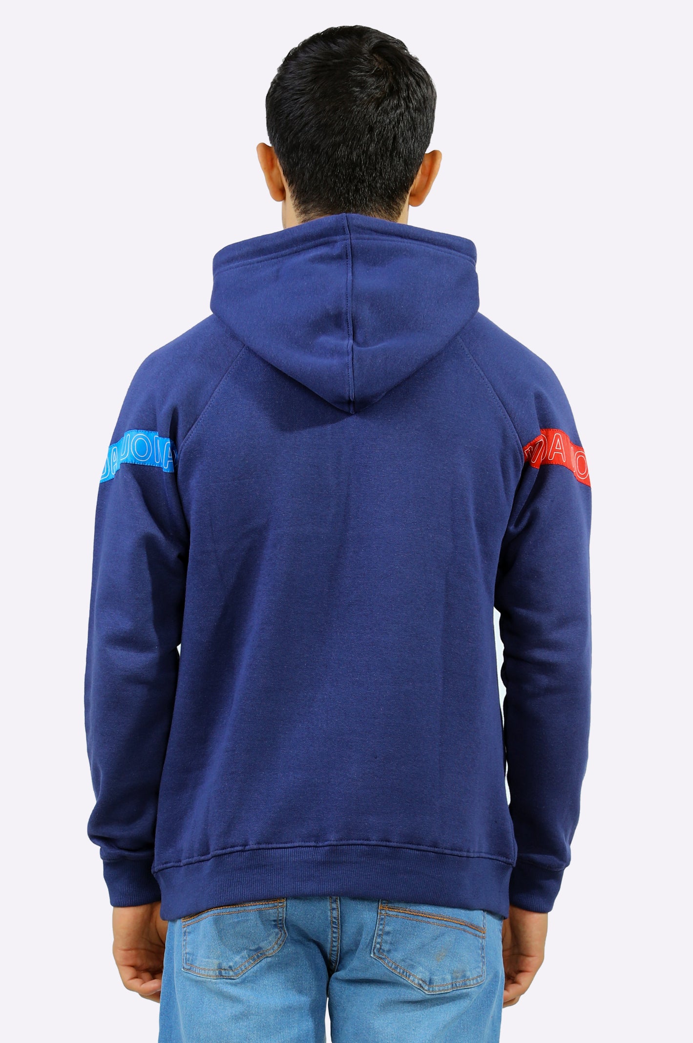 Blue Embroidered Logo Pullover Hoodie - Image 4