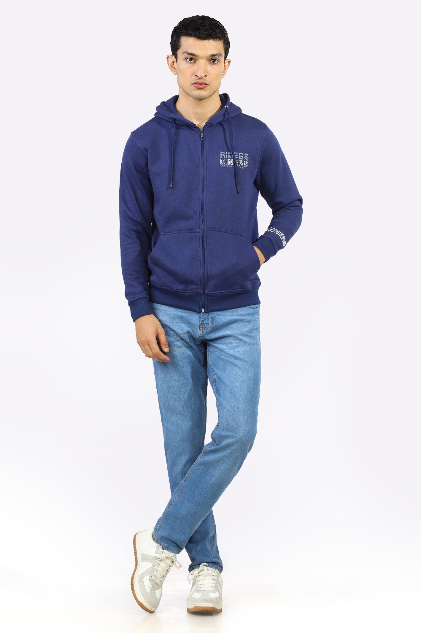 Logo Printed Zipper Hoodie - Image 2