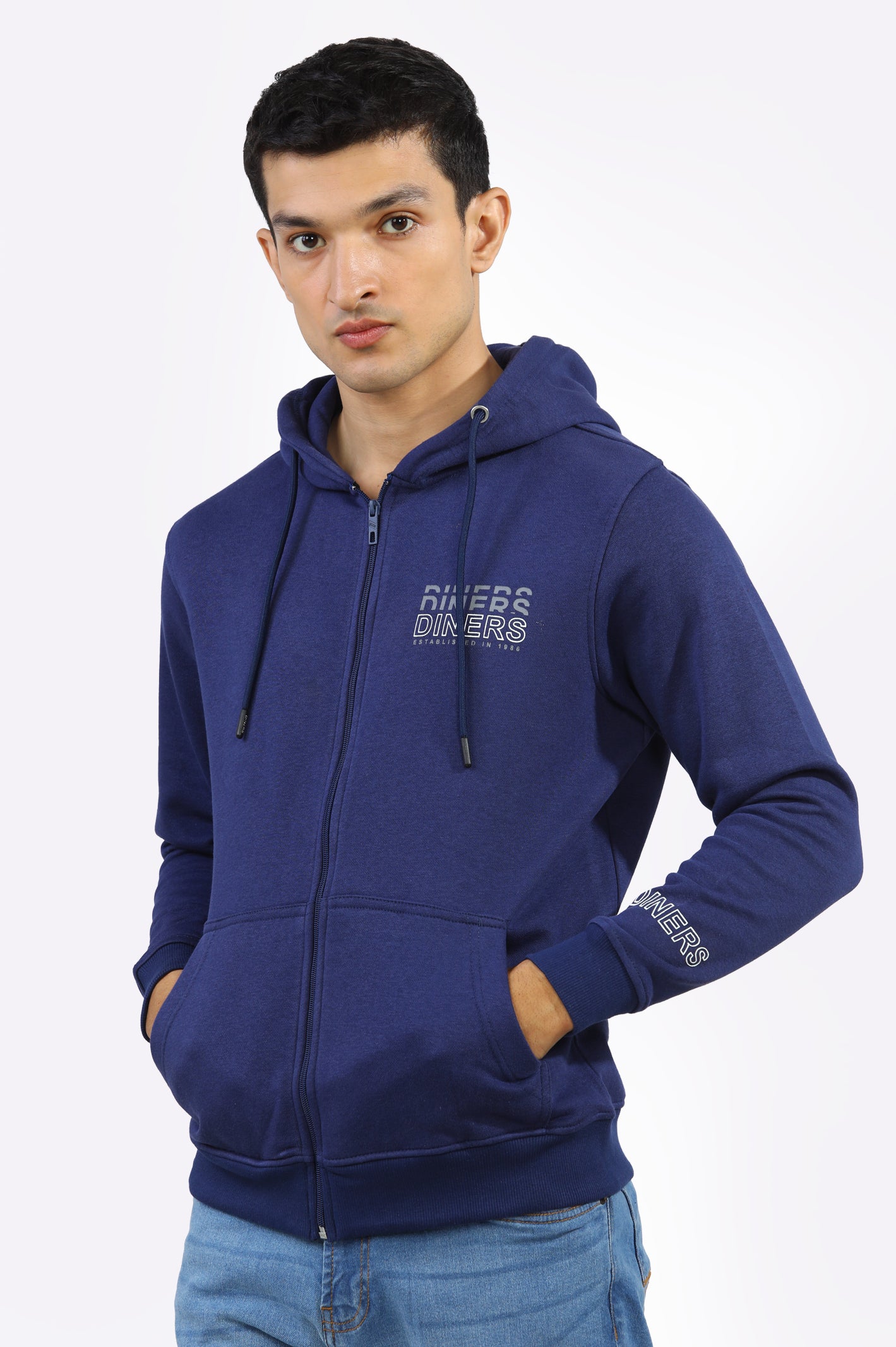 Logo Printed Zipper Hoodie - Image 3