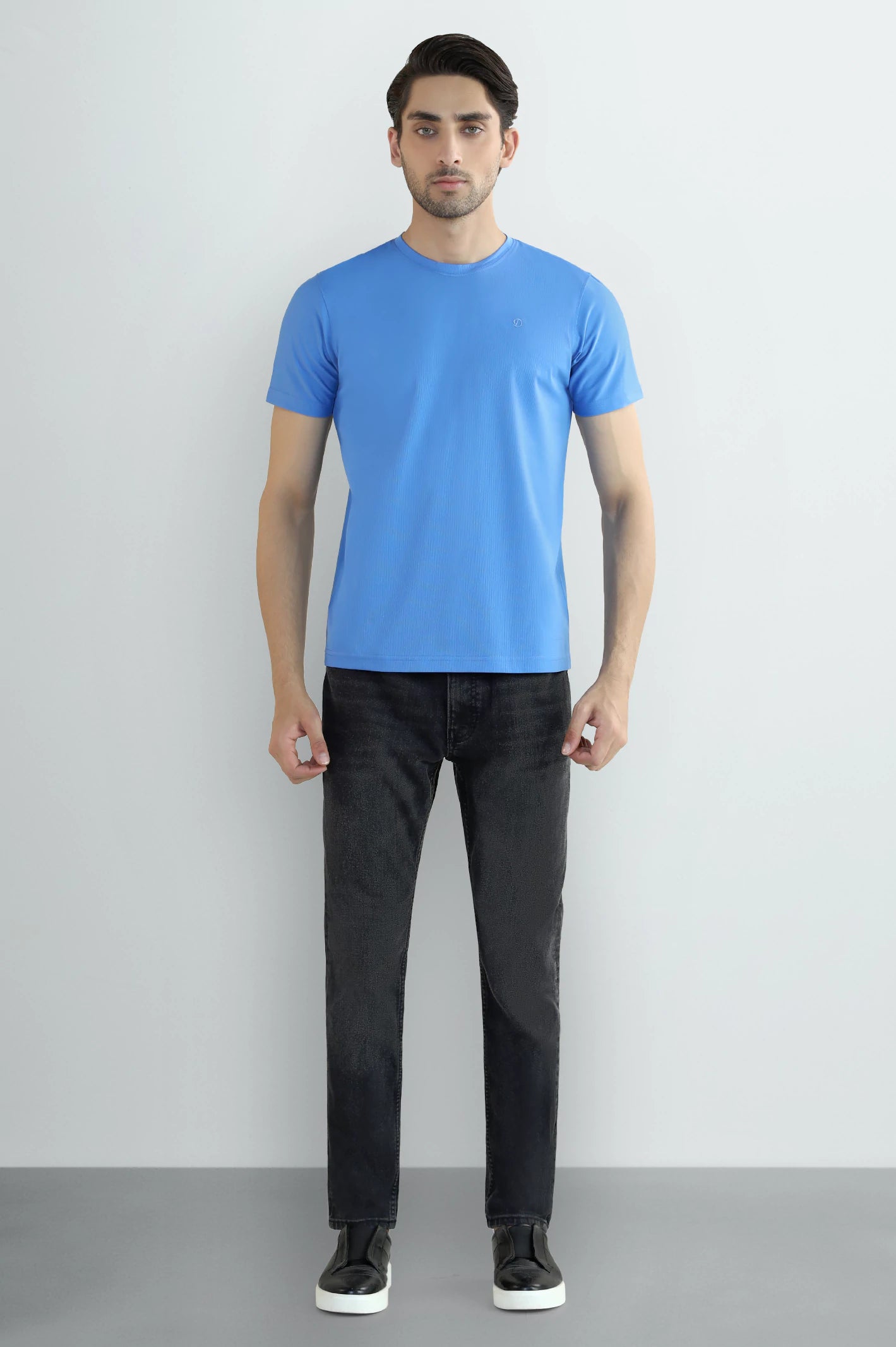 Sky Blue Crew Neck T-Shirt - Image 2
