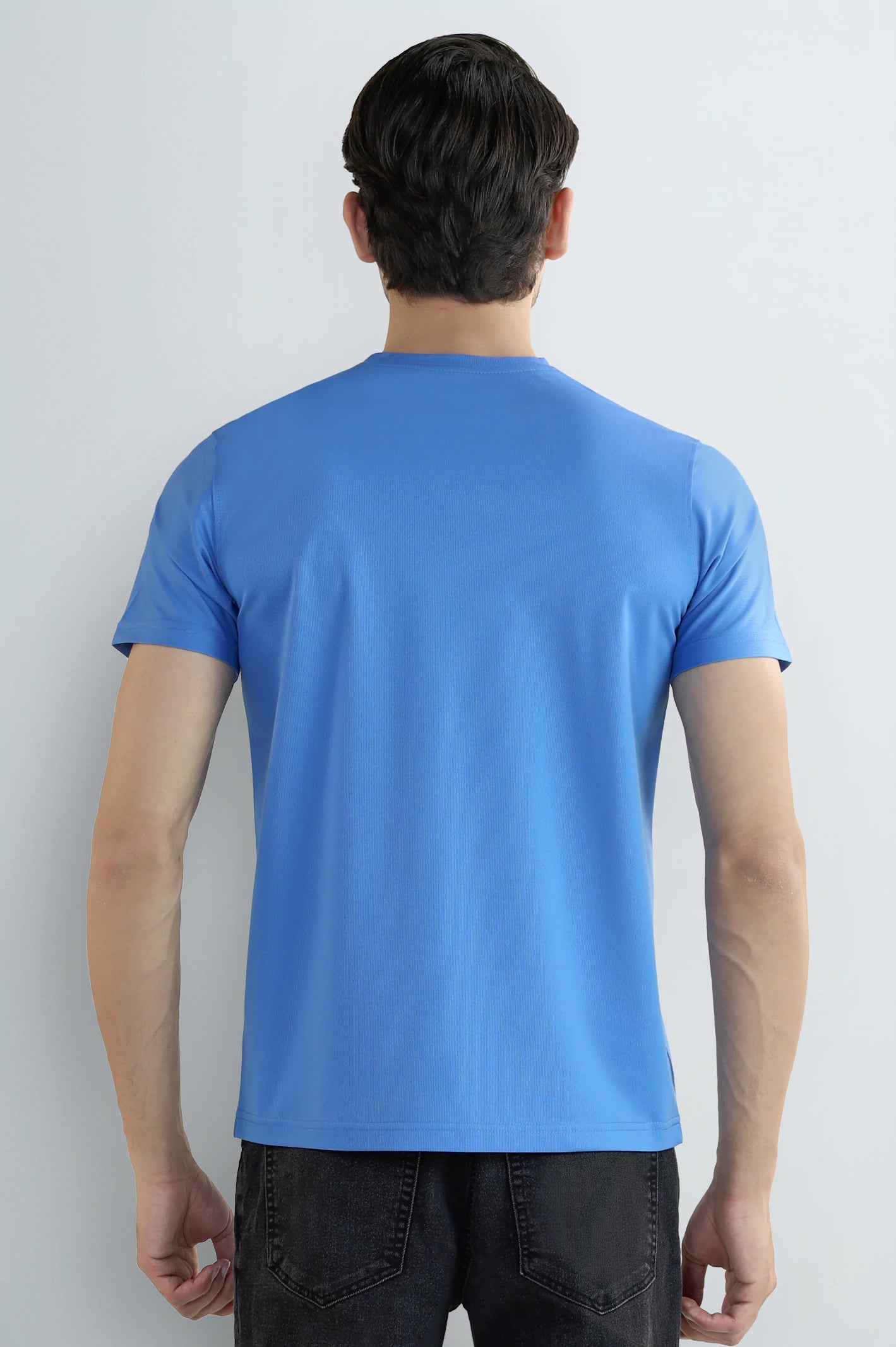 Sky Blue Crew Neck T-Shirt - Image 3