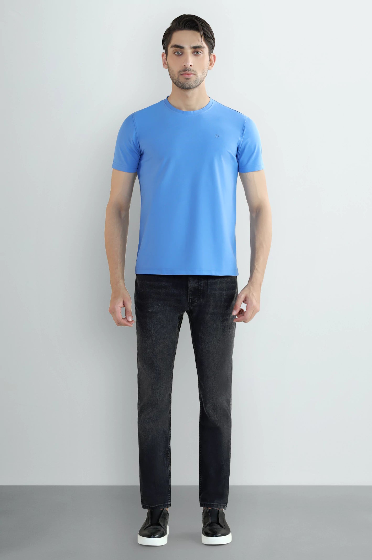 Sky Blue Crew Neck T-Shirt - Image 2