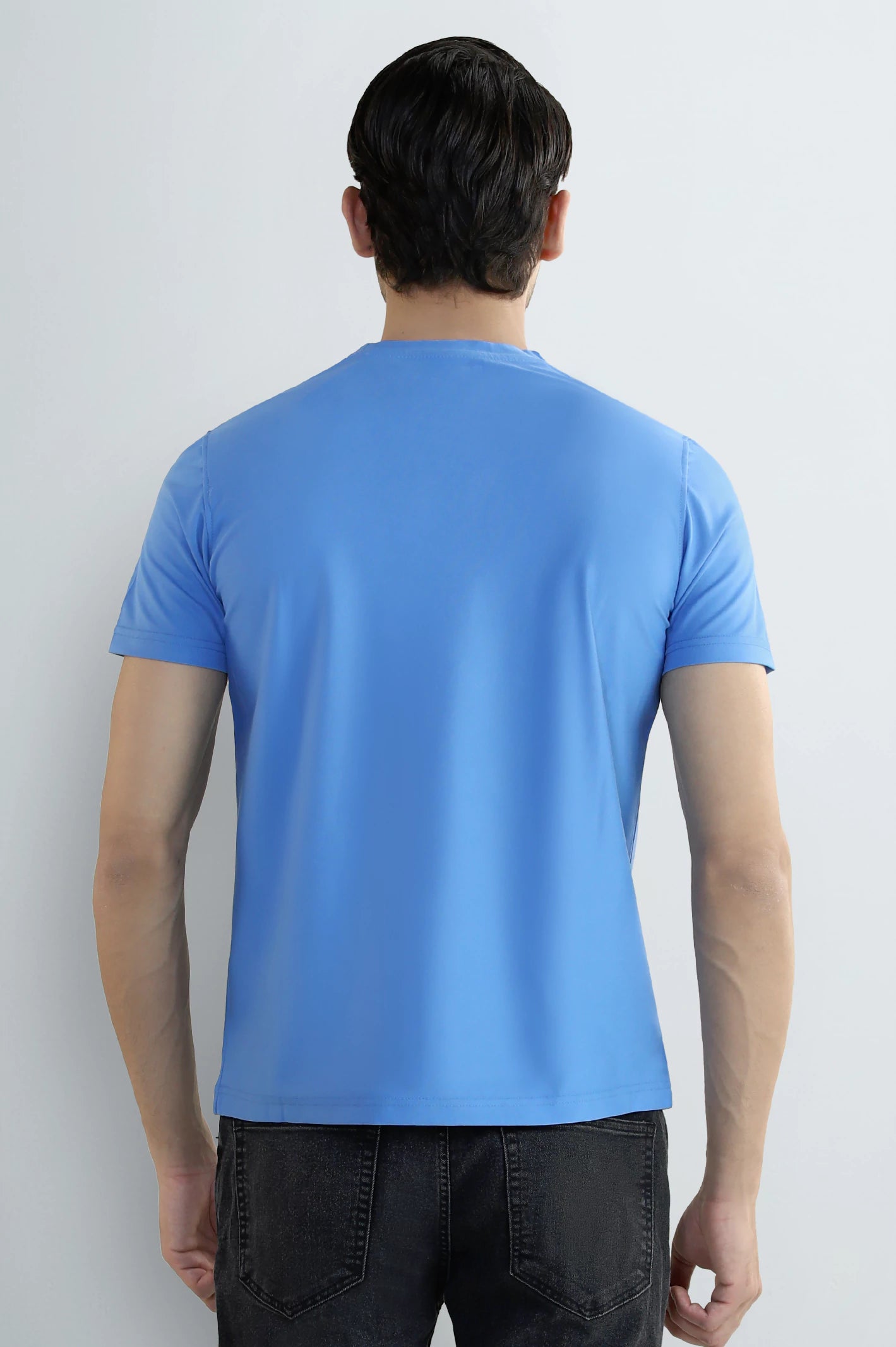 Sky Blue Crew Neck T-Shirt - Image 3