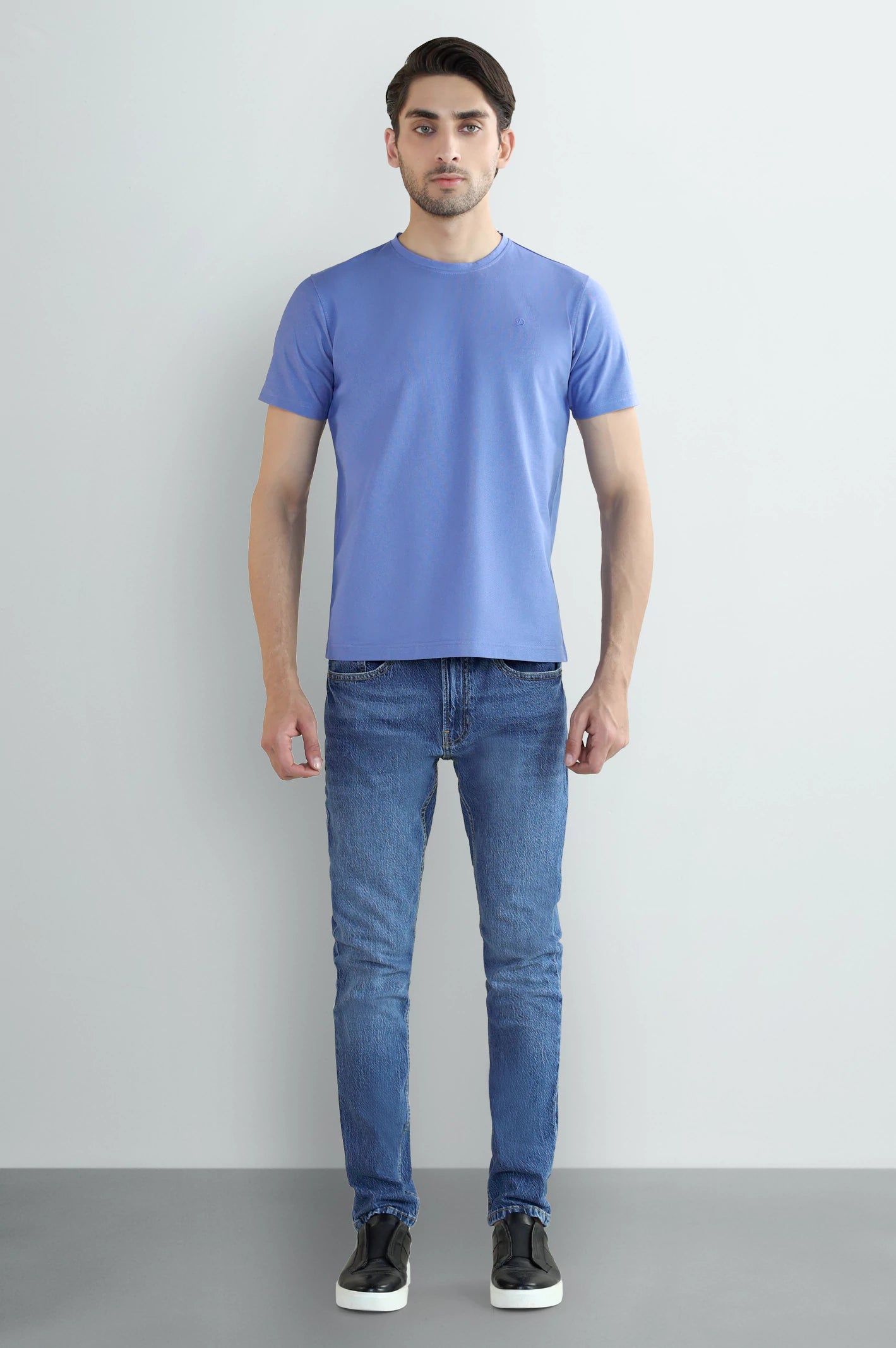 Sky Blue Crew Neck T-Shirt - Image 2