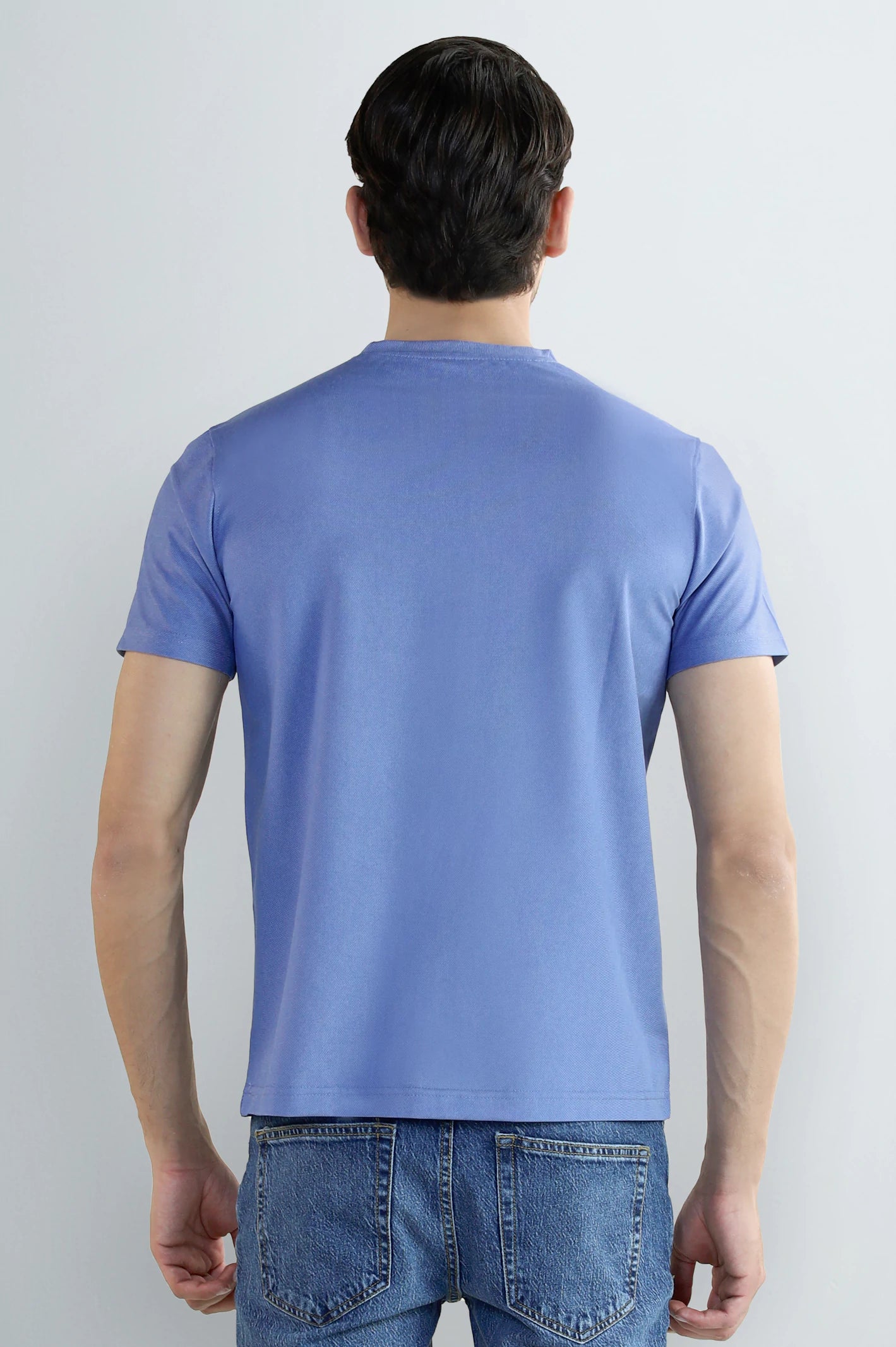 Sky Blue Crew Neck T-Shirt - Image 3
