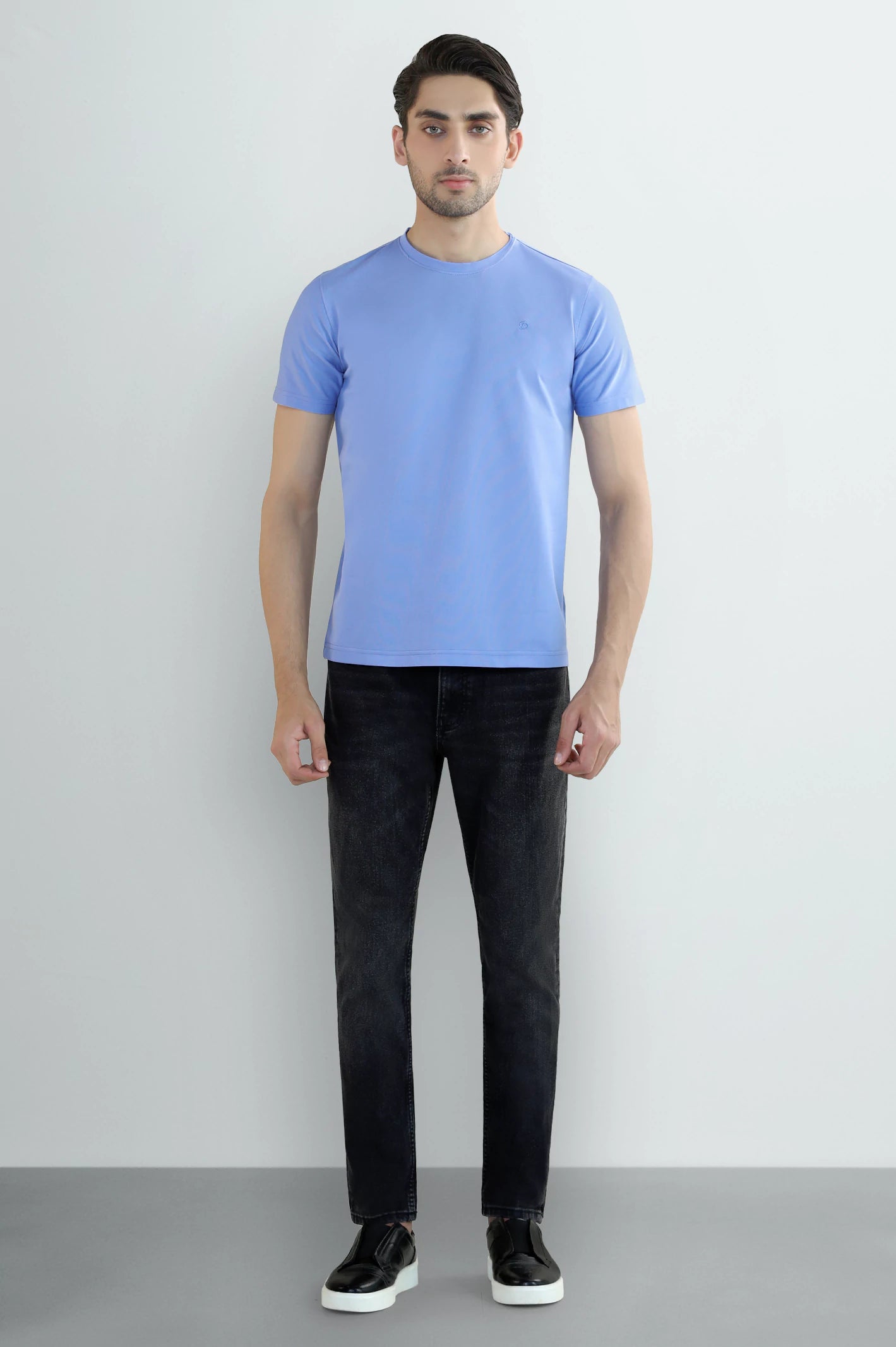 Sky Blue Crew Neck T-Shirt - Image 2
