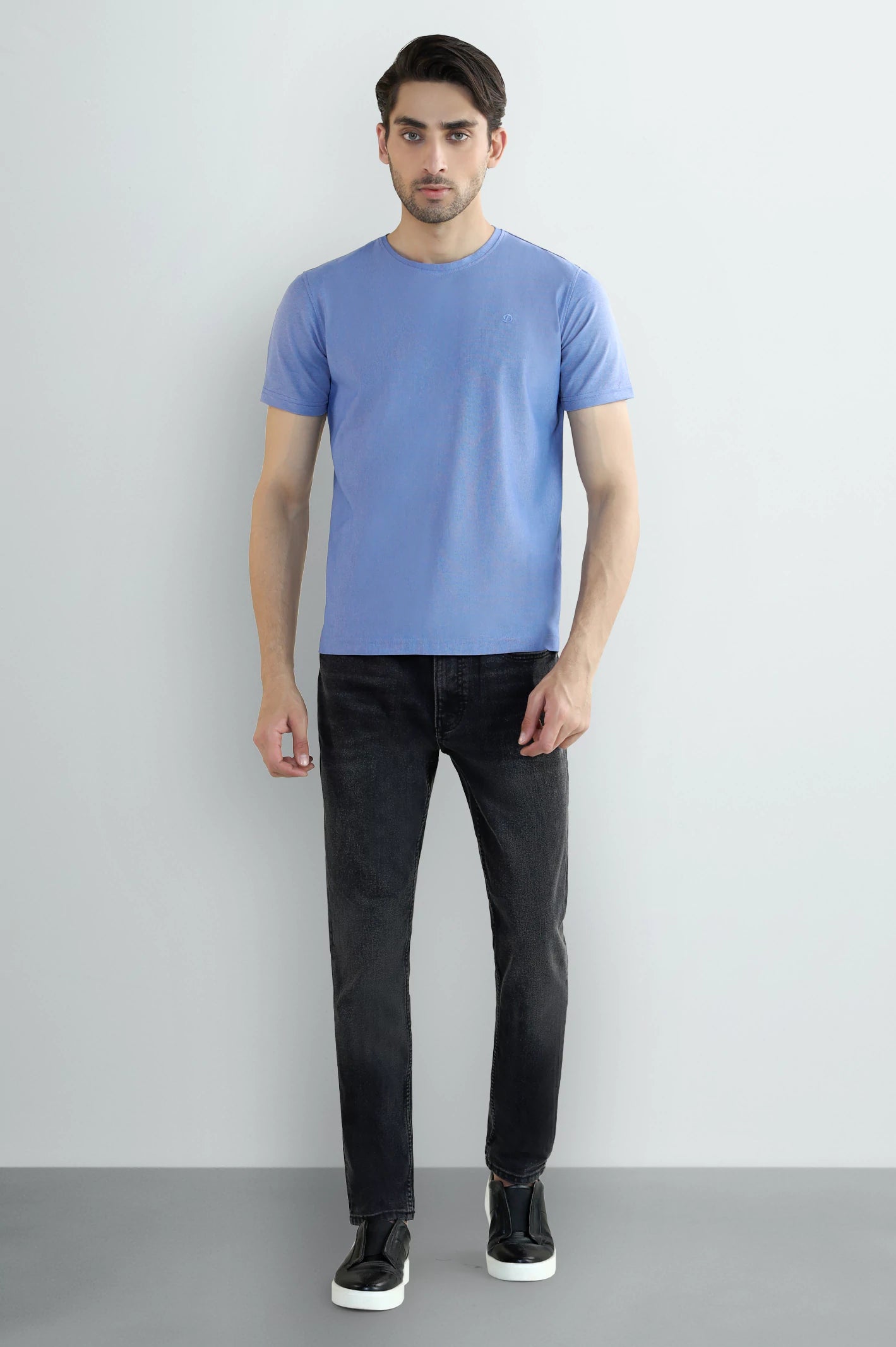 Sky Blue Crew Neck T-Shirt - Image 2