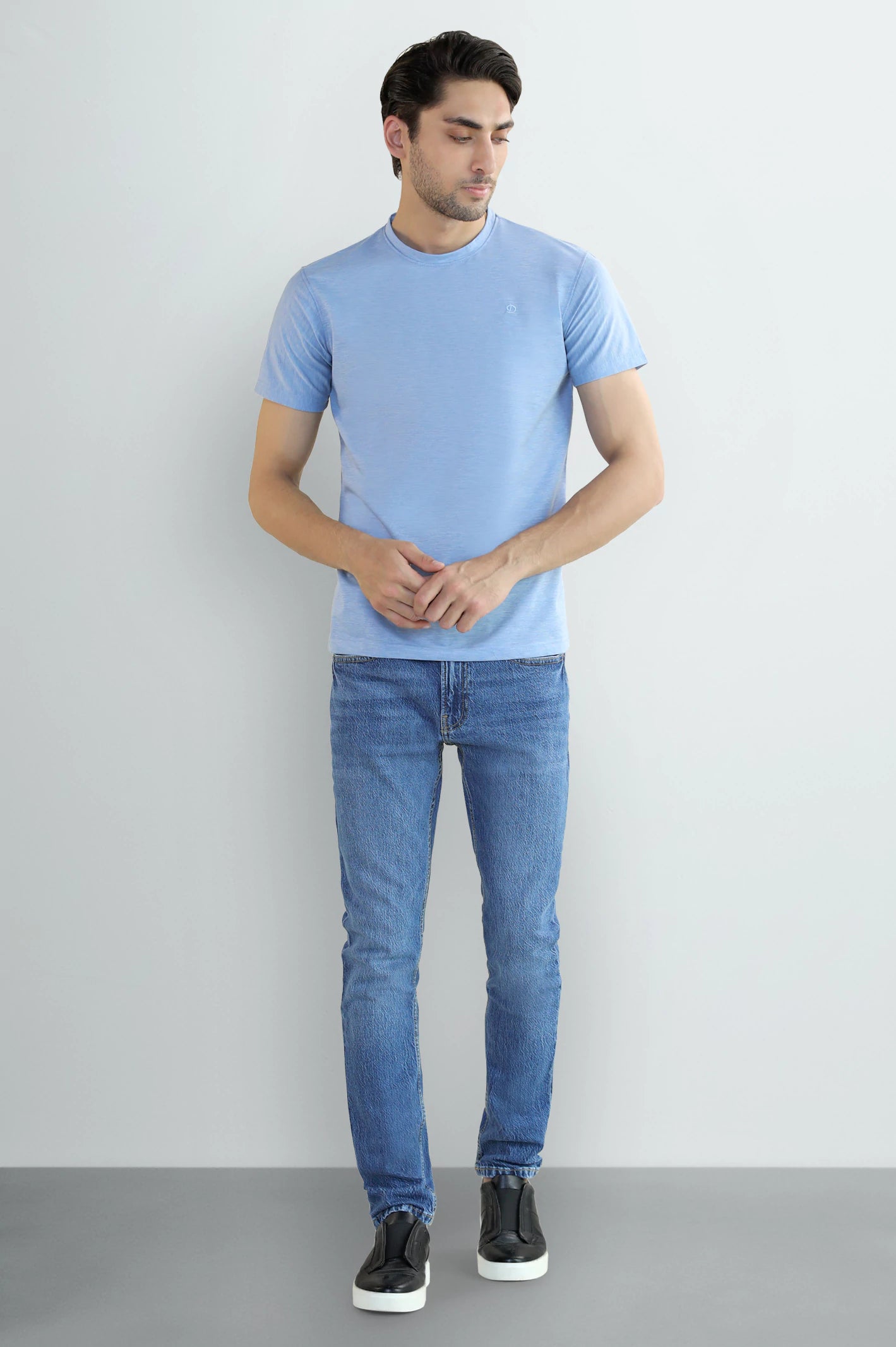 Light Blue Crew Neck T-Shirt - Image 2