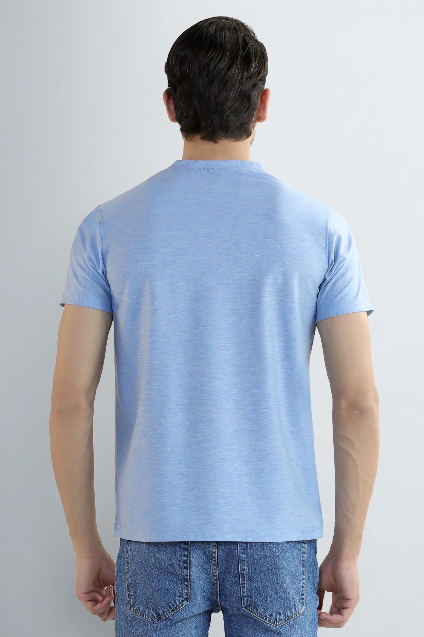 Light Blue Crew Neck T-Shirt - Image 3