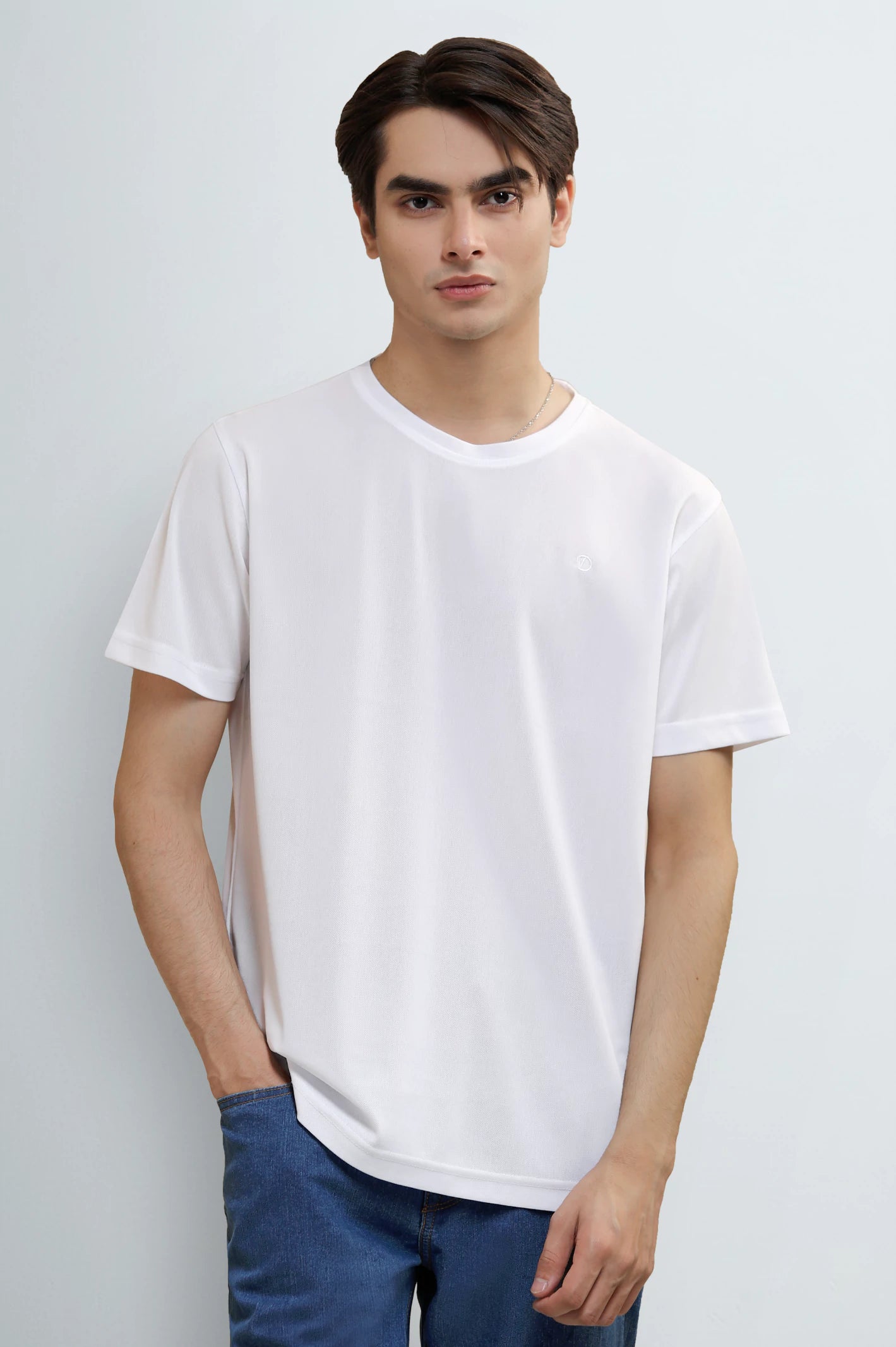 White Basic Crew Neck T-Shirt