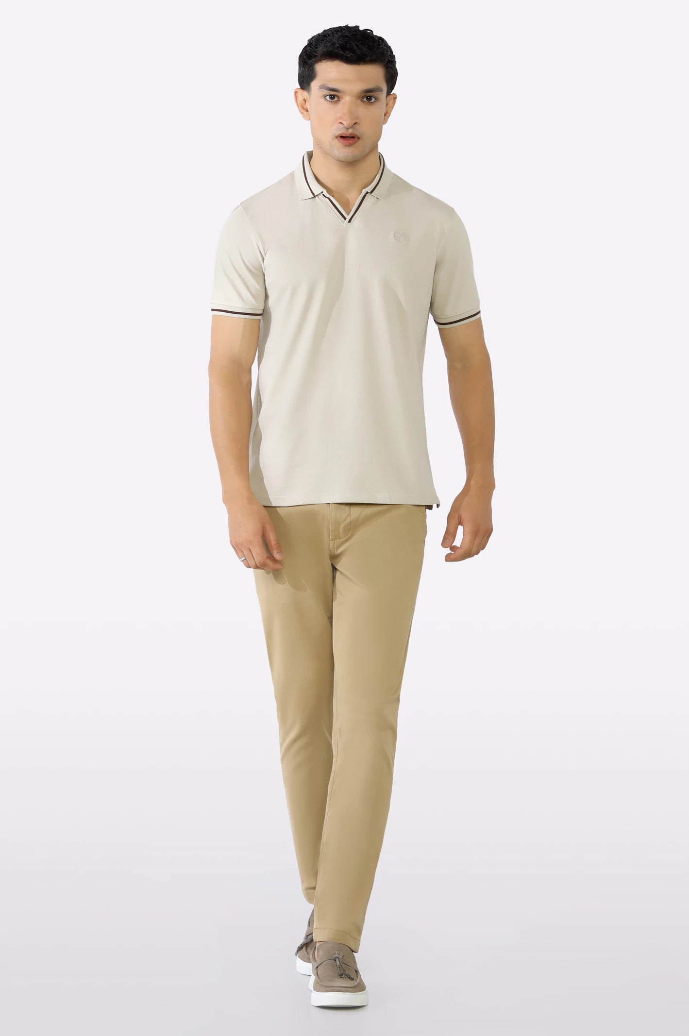 Solid Collar Lycra Polo - Image 2