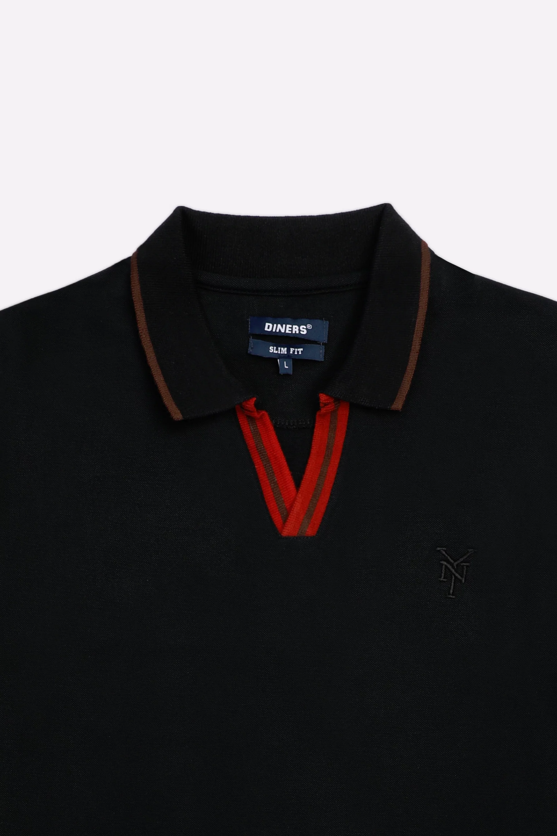Black Jacquard Collar Polo - Image 2