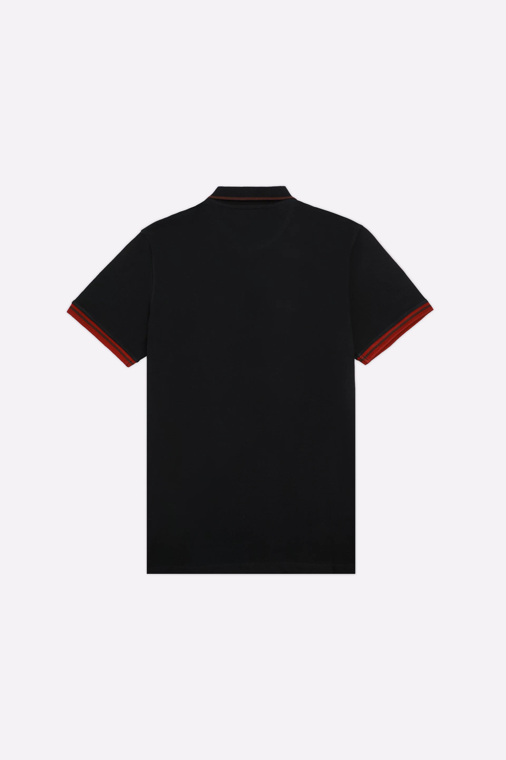 Black Jacquard Collar Polo - Image 3