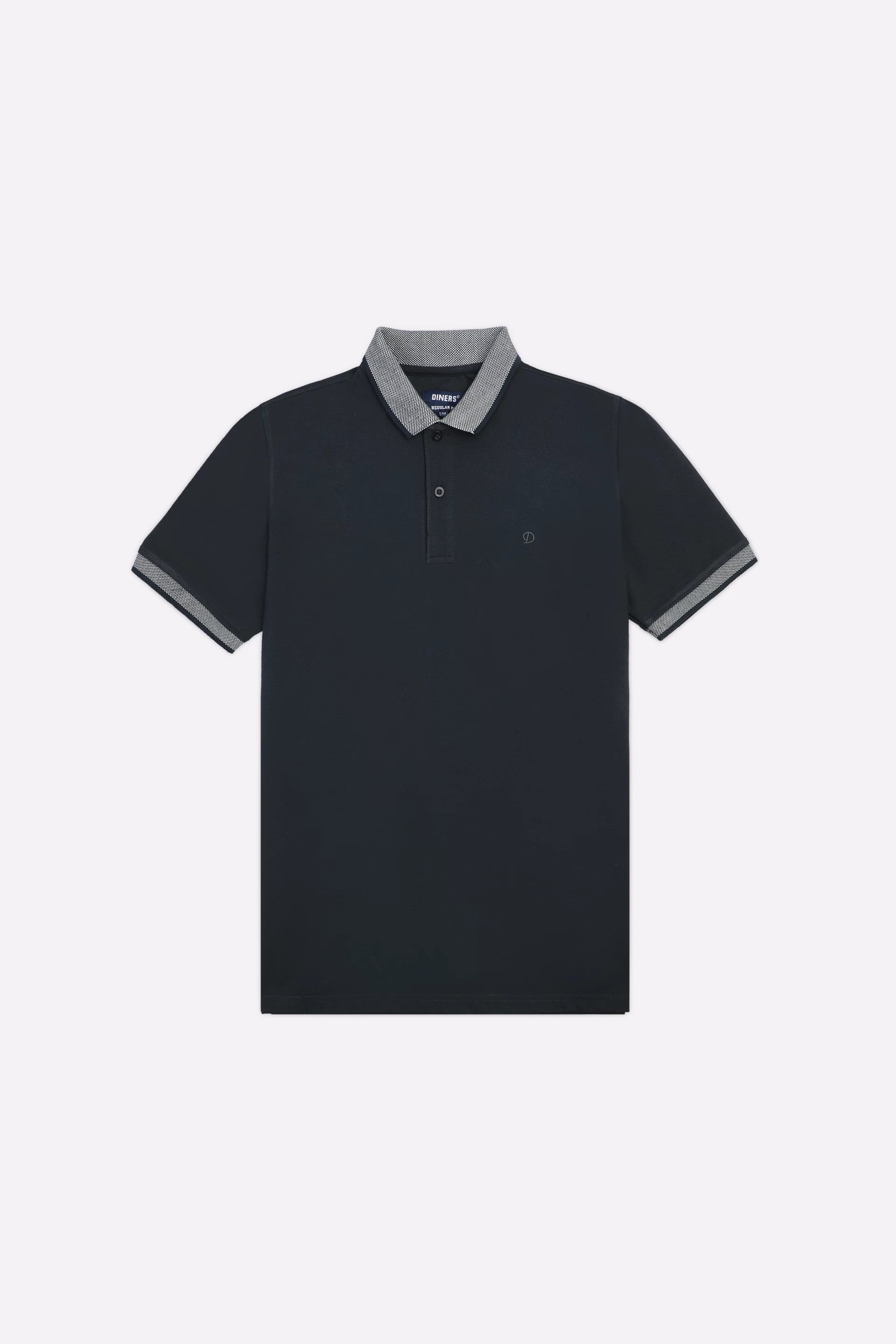 Dark Grey Jacquard Collar Polo