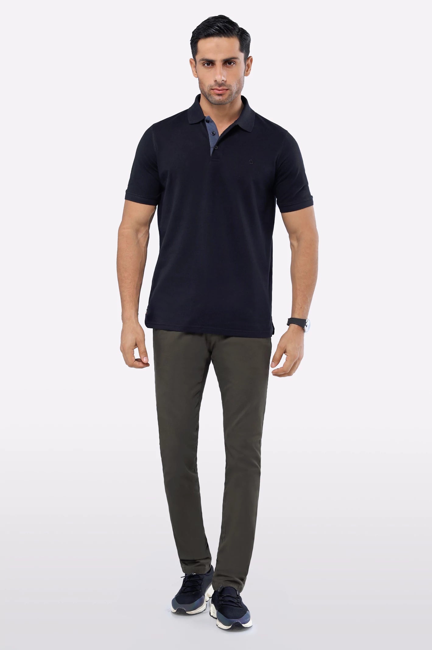 Black Tipping Collar Polo - Image 2