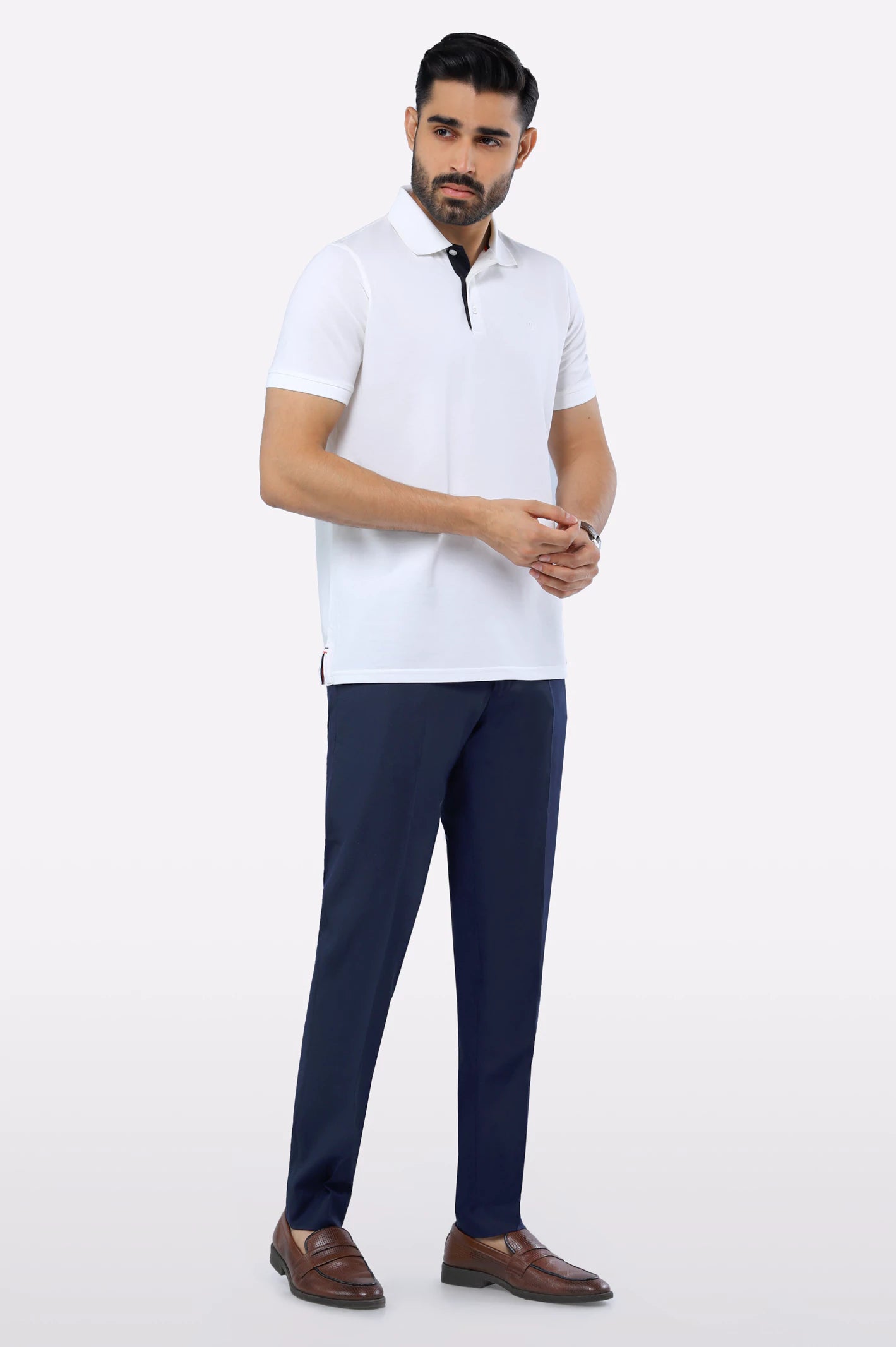 White Tipping Collar Polo - Image 2