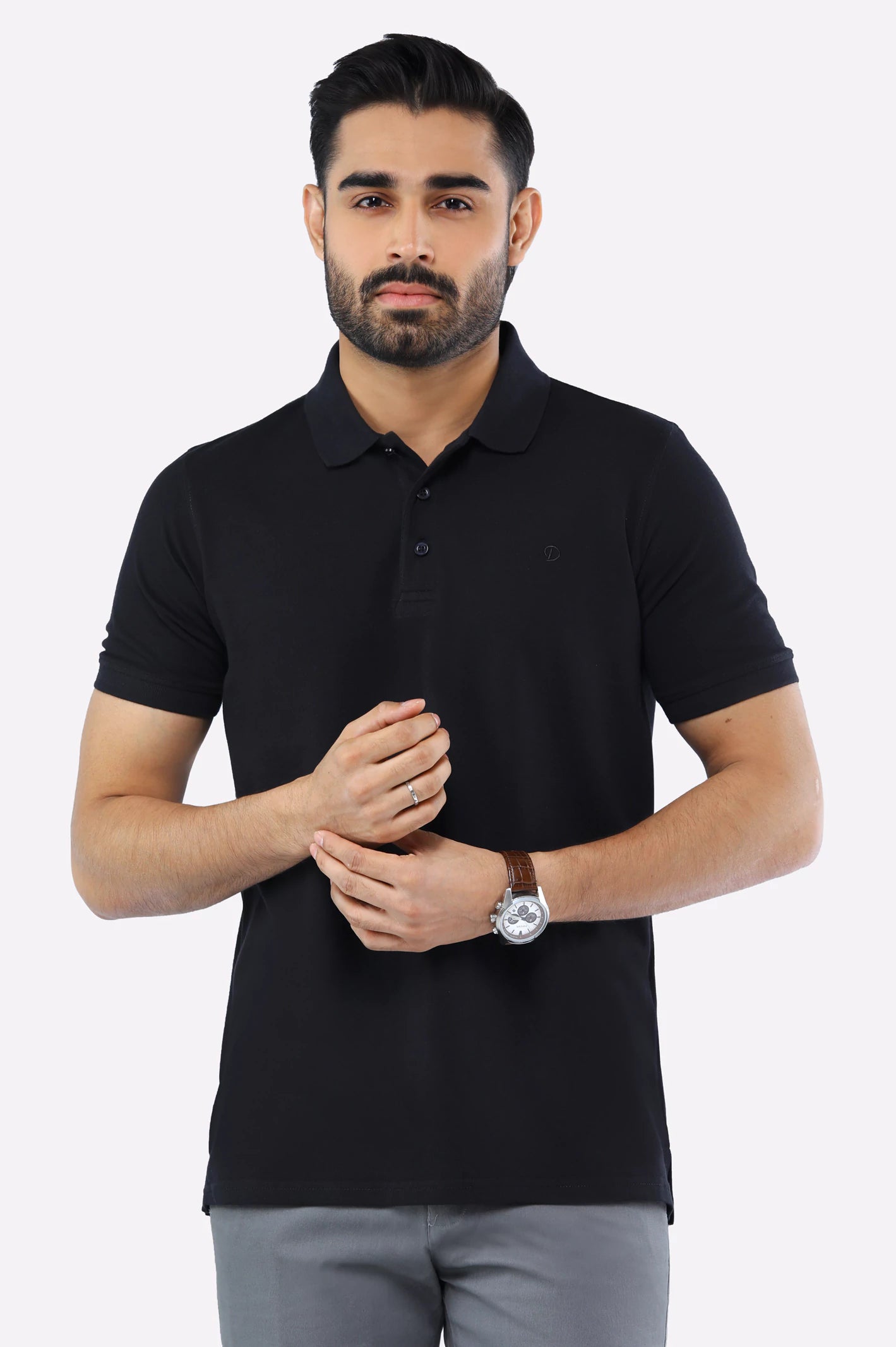 Black Tipping Collar Polo