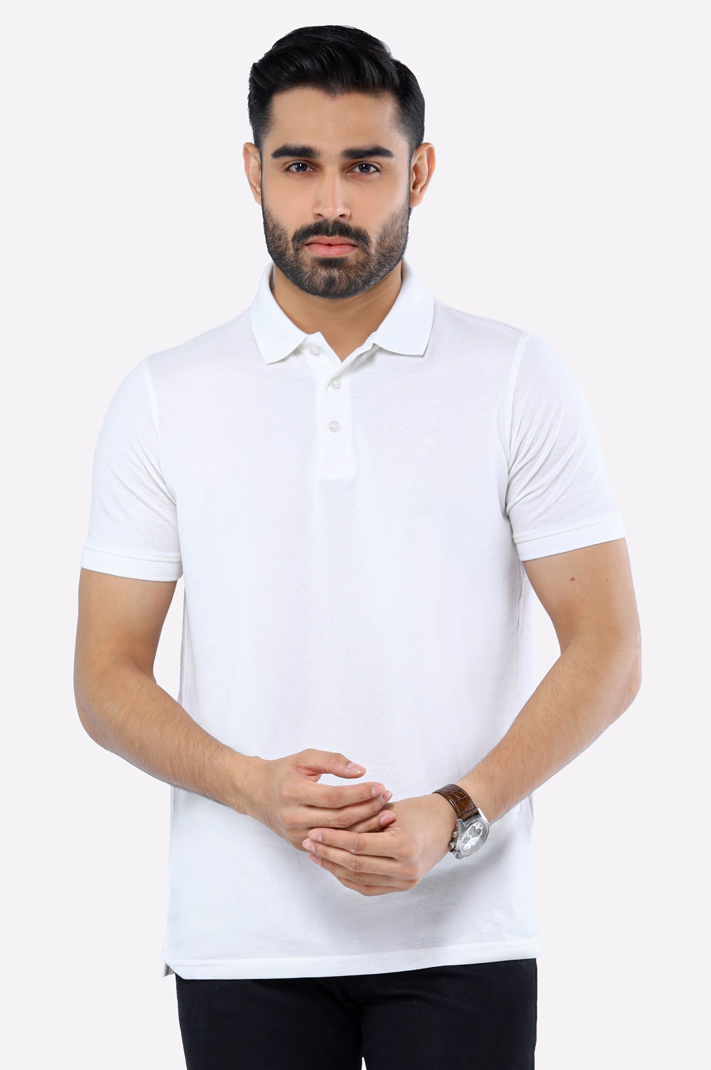 White Tipping Collar Polo