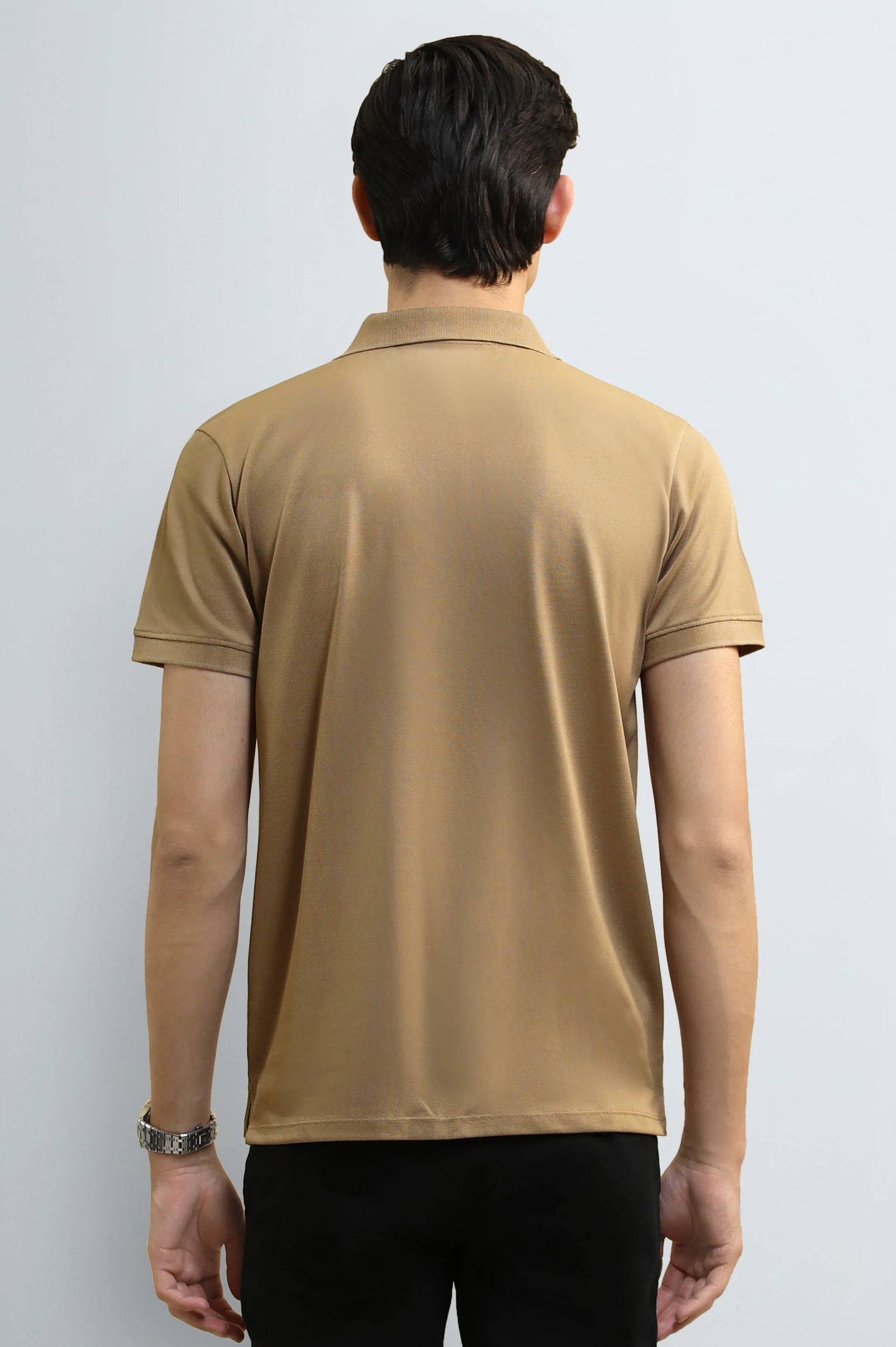 Brown Solid Collar Polo - Image 3