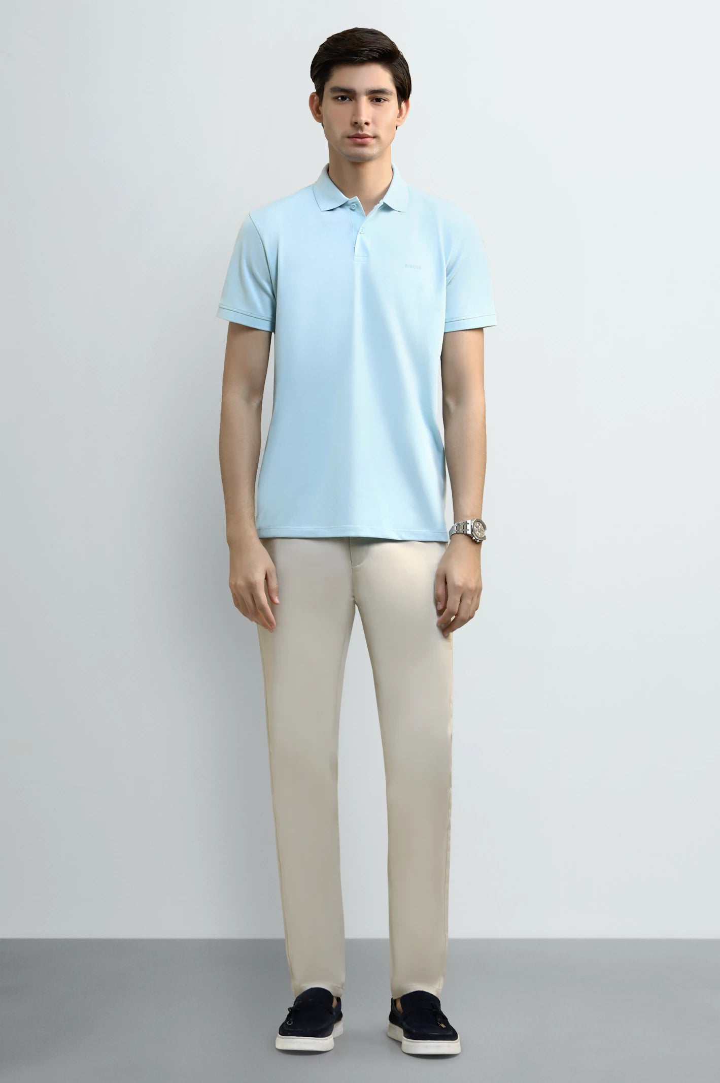 Crystal Blue Solid Collar Polo - Image 2