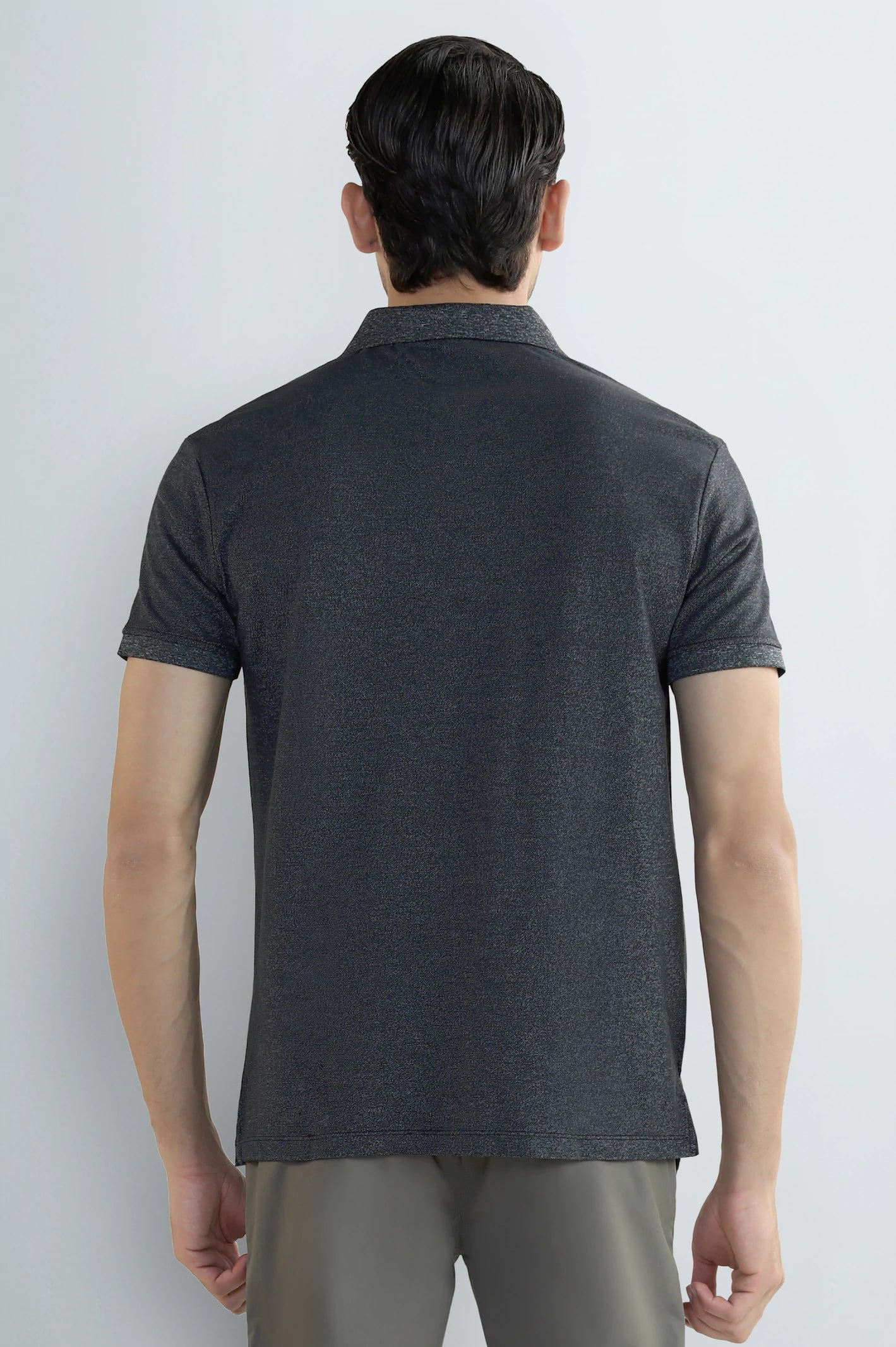 Black Solid Collar Polo - Image 3
