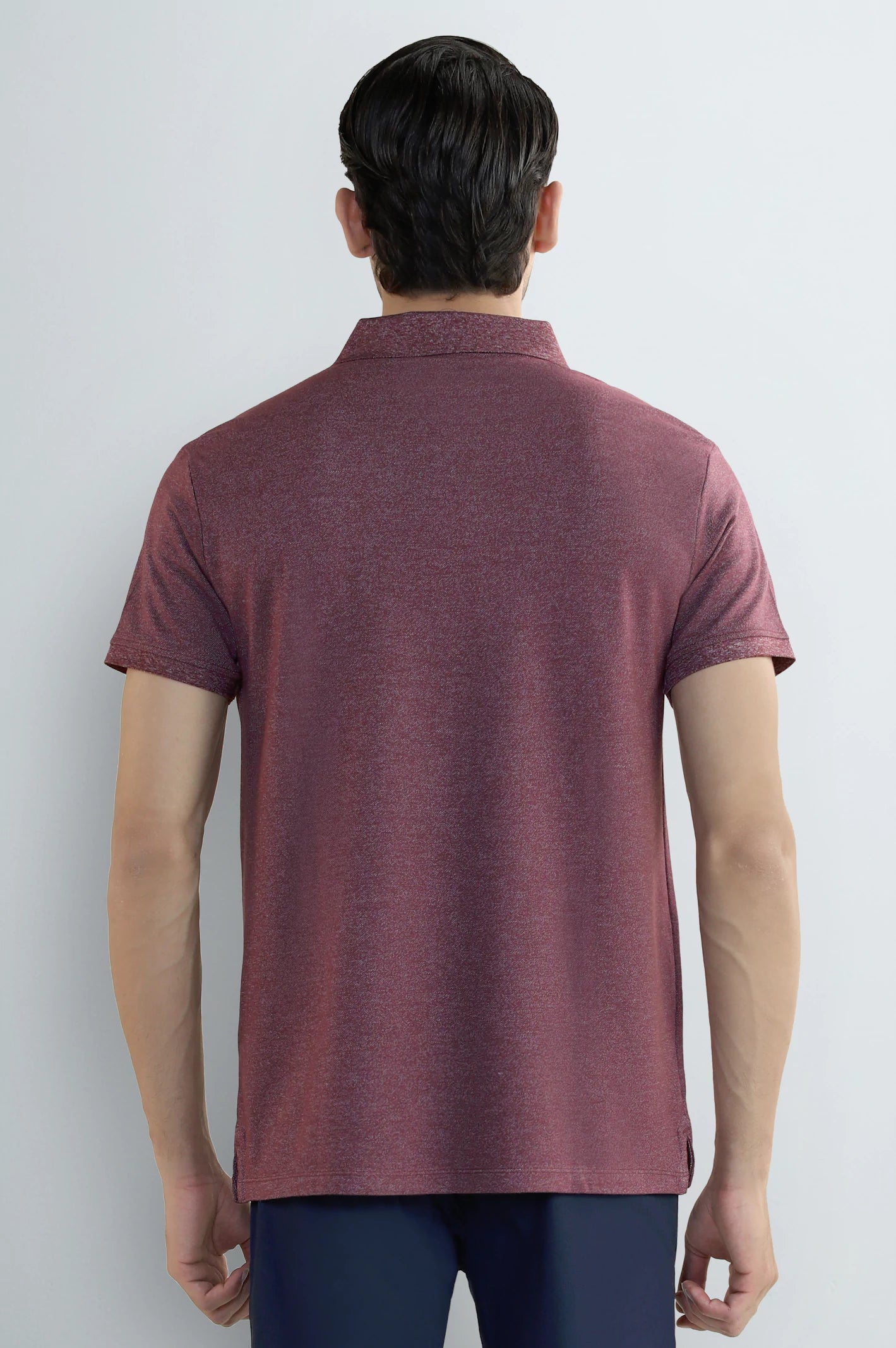 Maroon Solid Collar Polo - Image 3