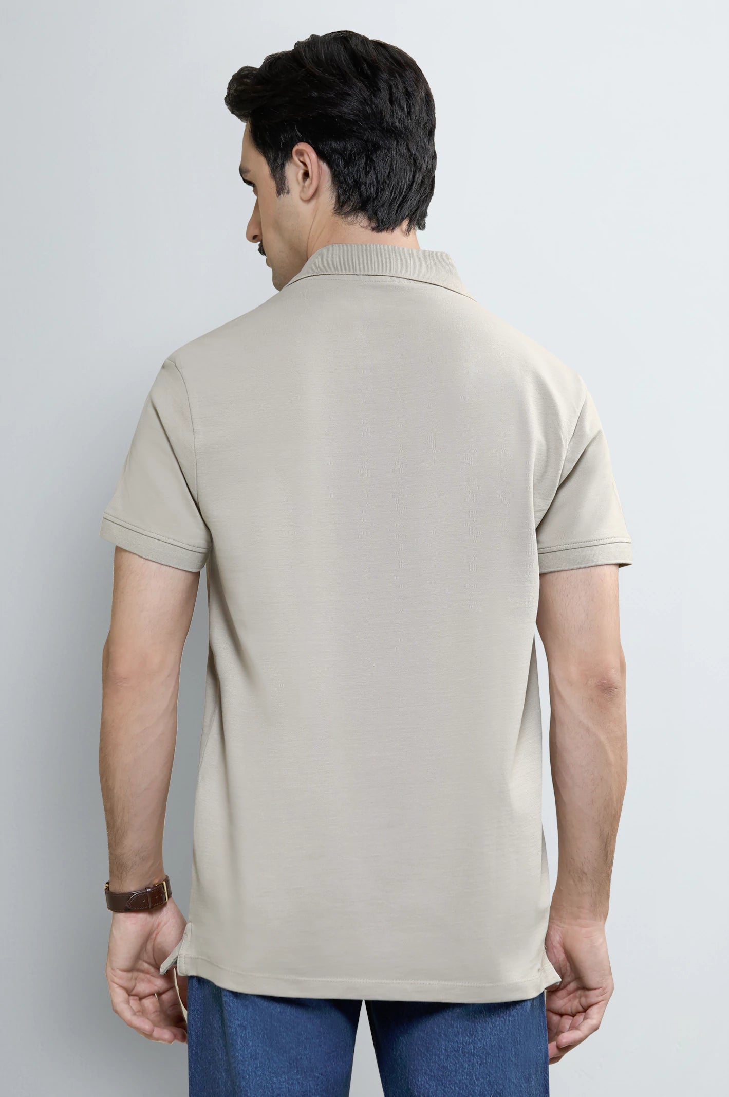 Beige Tipping Collar Polo - Image 3