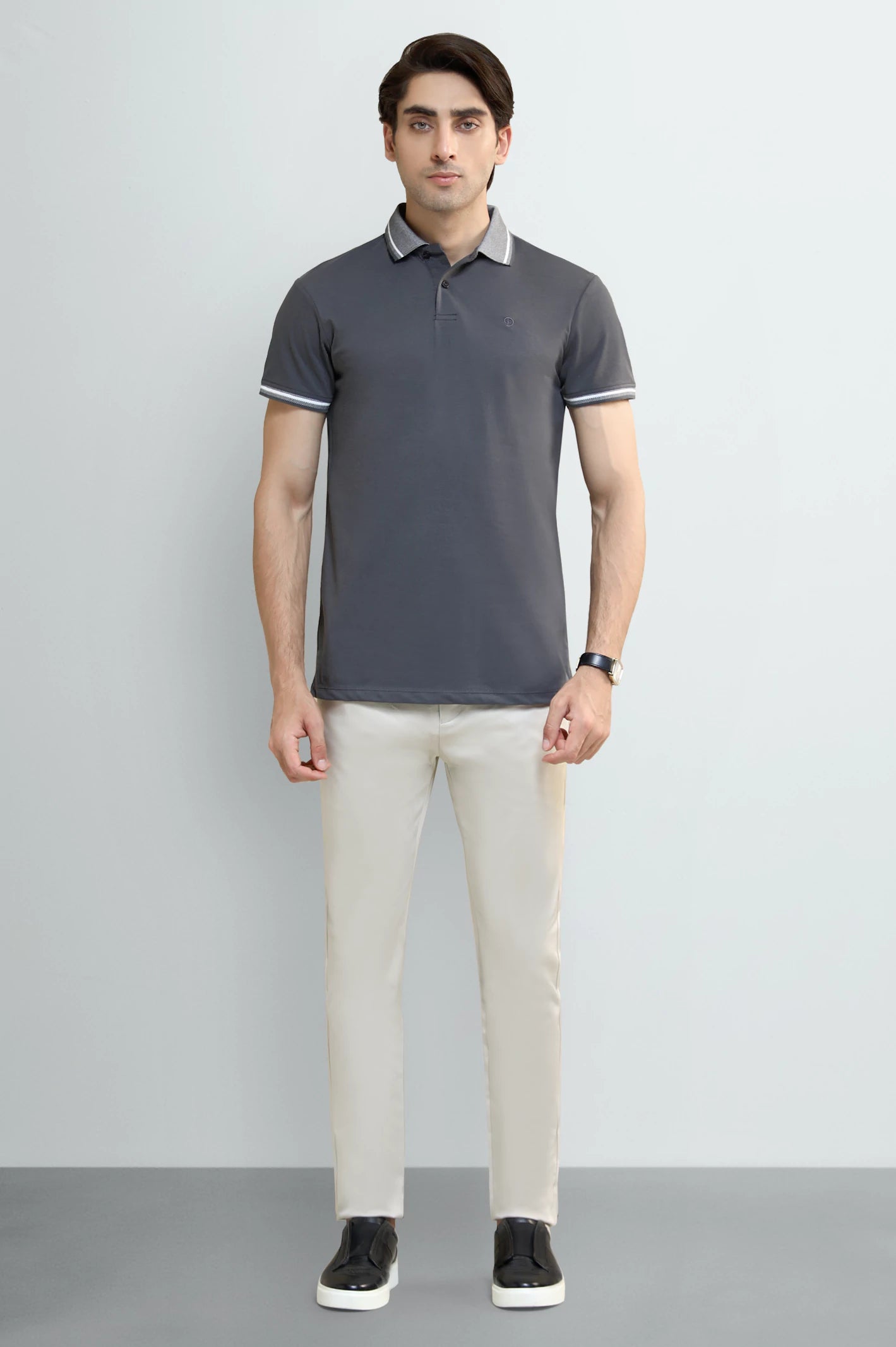 Charcoal Tipping Collar Polo - Image 2