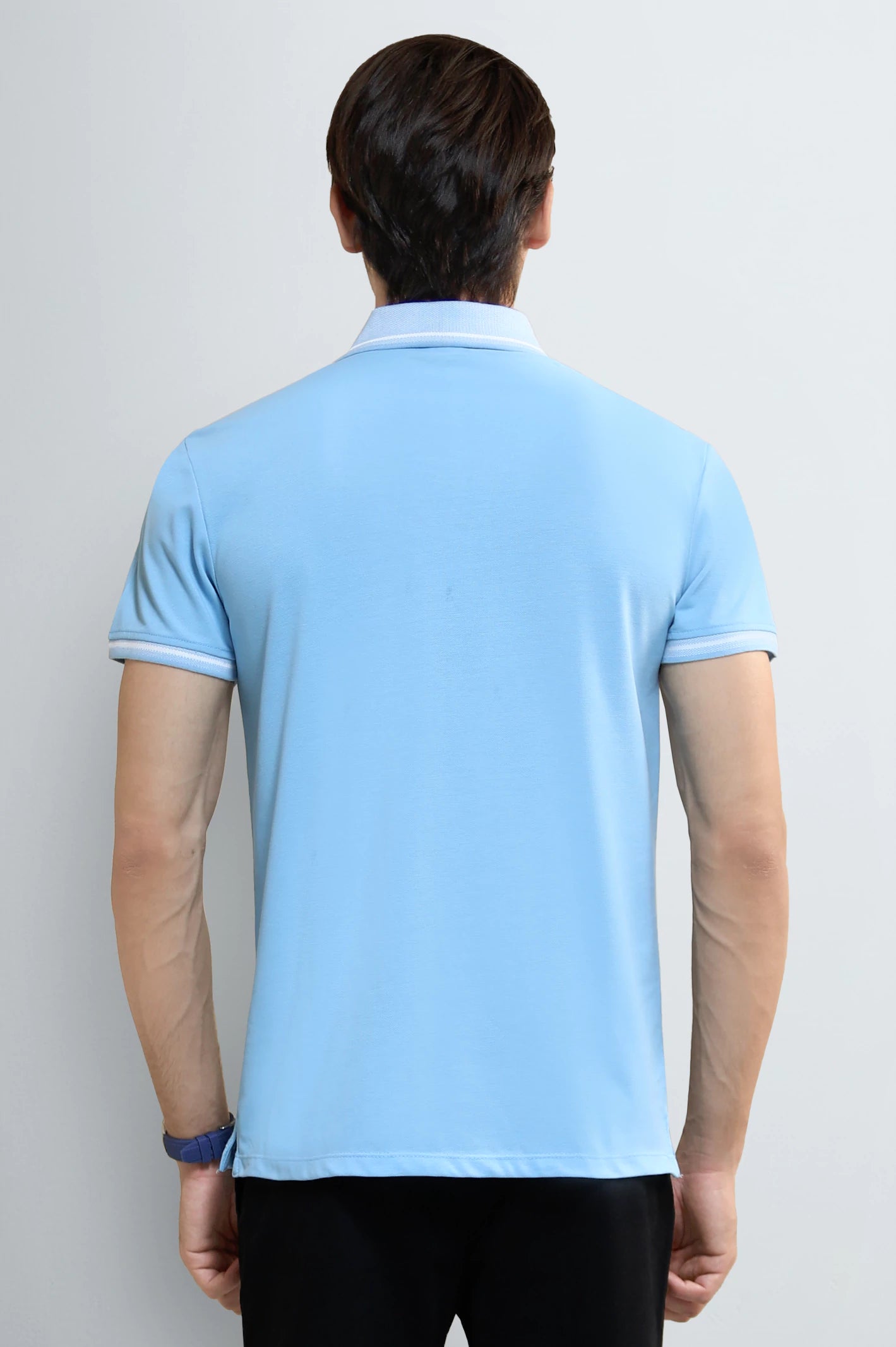 Sky Blue Tipping Collar Polo - Image 3