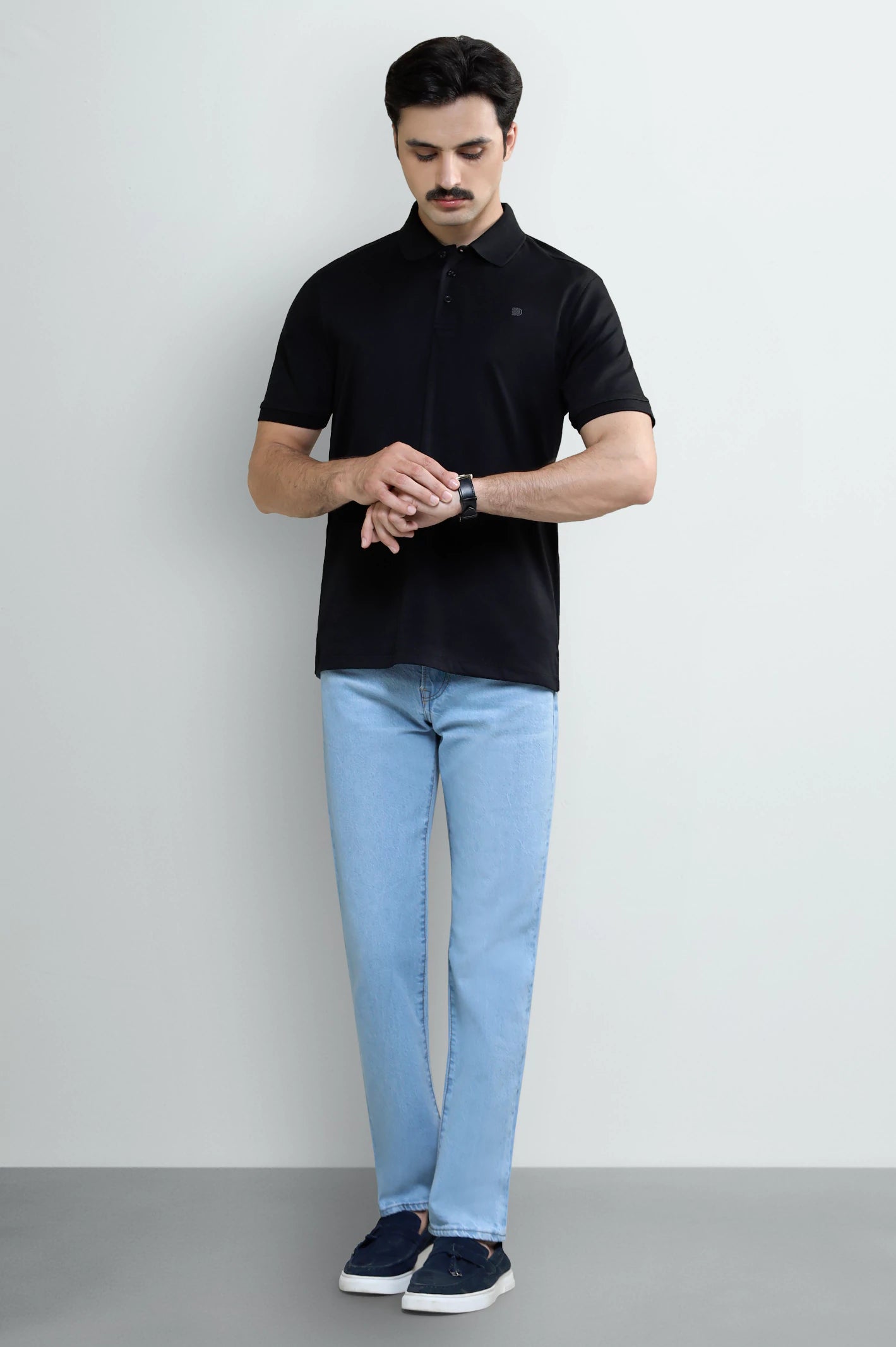 Black Tipping Collar Polo - Image 2