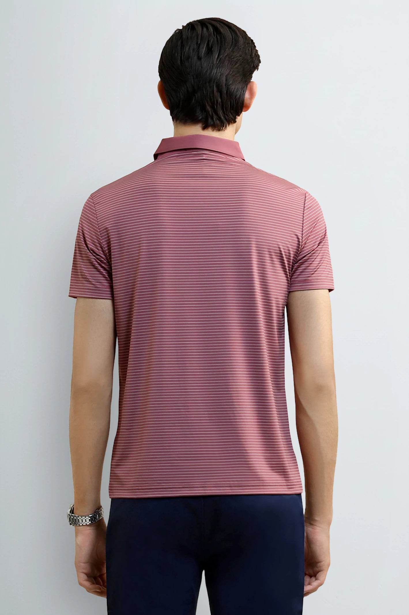 Men's Striped Short-Sleeve Polo Shirt - Image 3