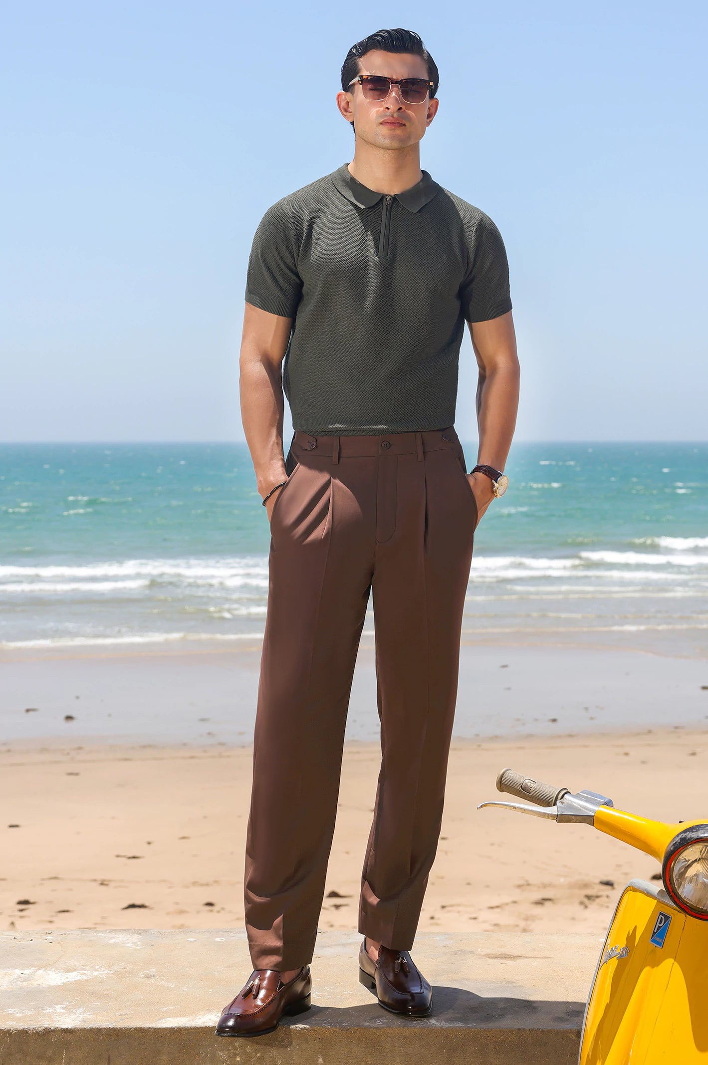 Green Flat Knit Polo - Image 2