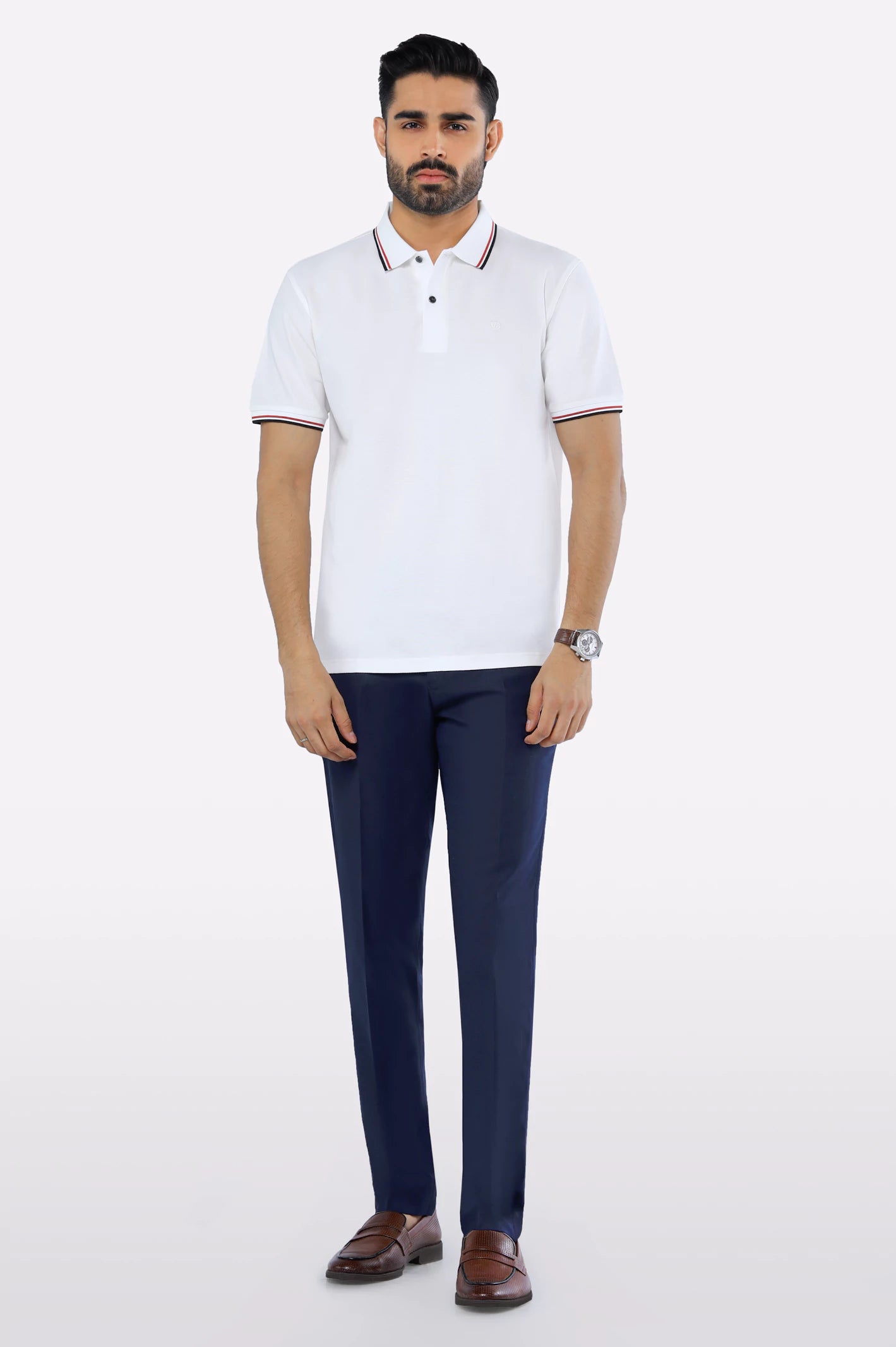 White Mercerised Polo - Image 2
