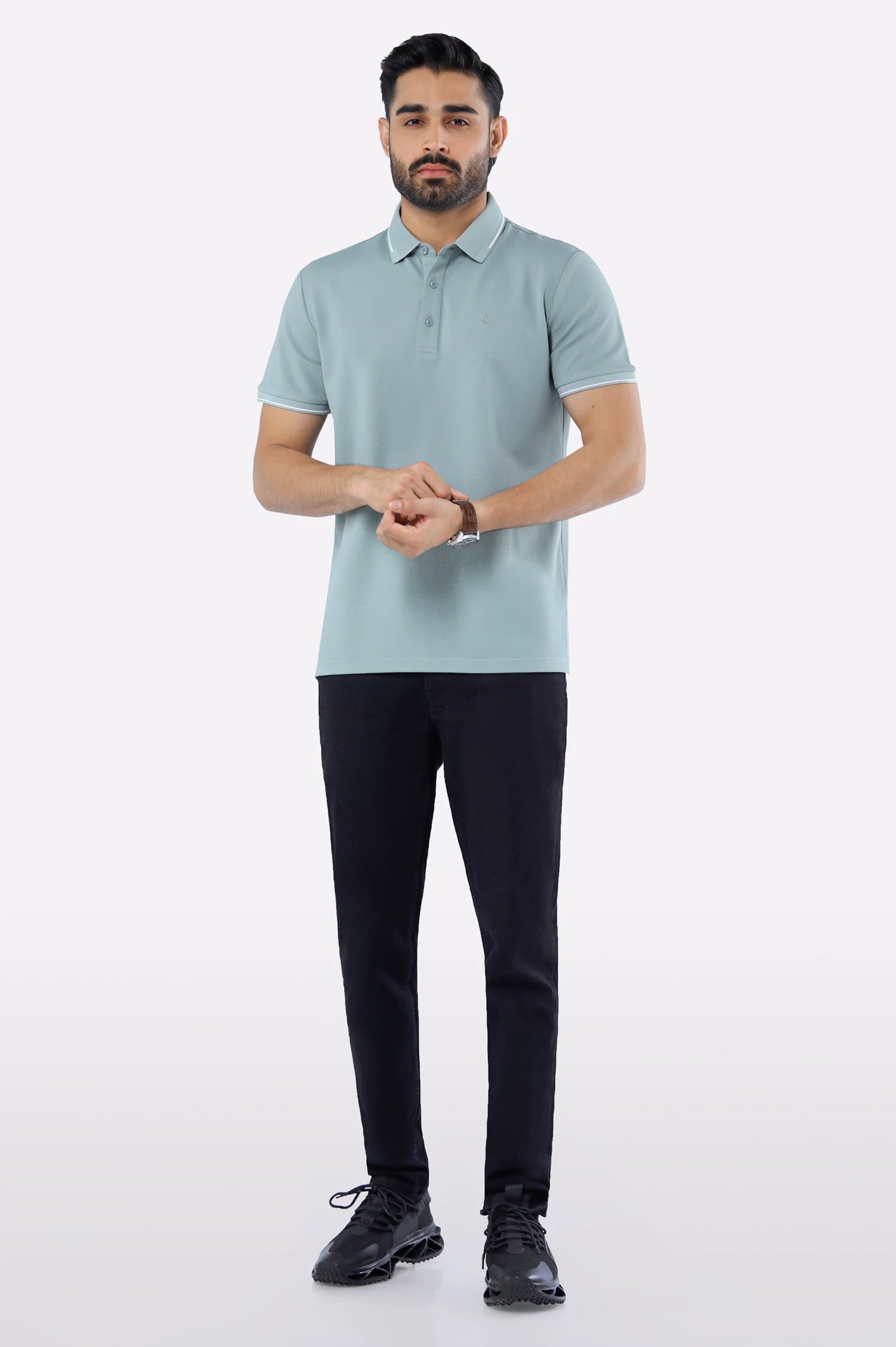 Light Green Basic Mercerized Polo - Image 2