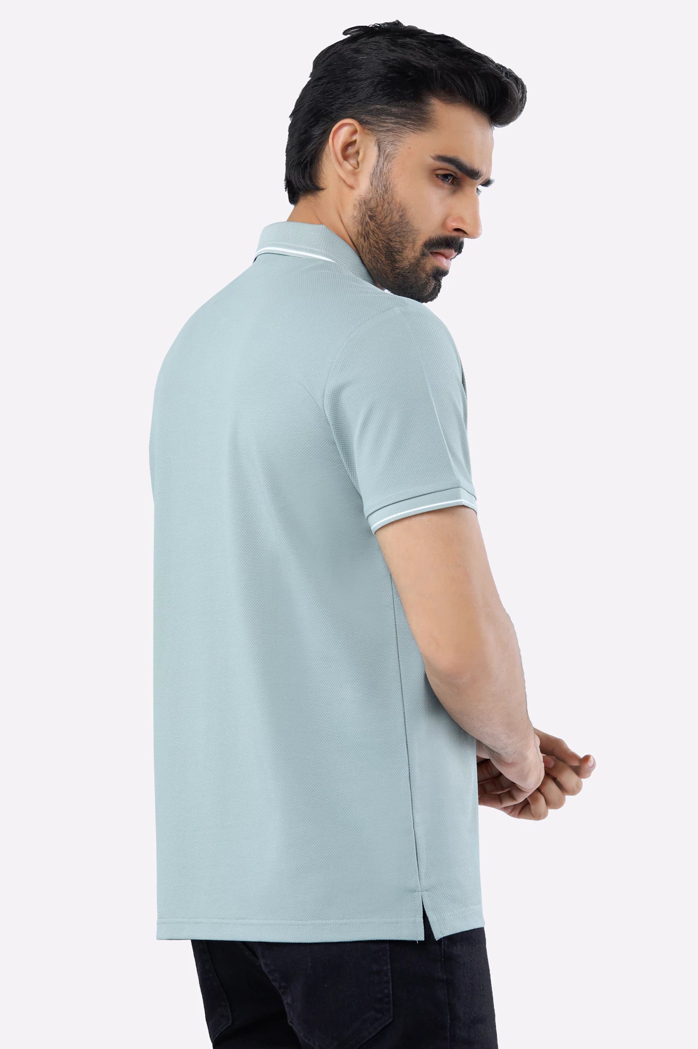 Light Green Basic Mercerized Polo - Image 3