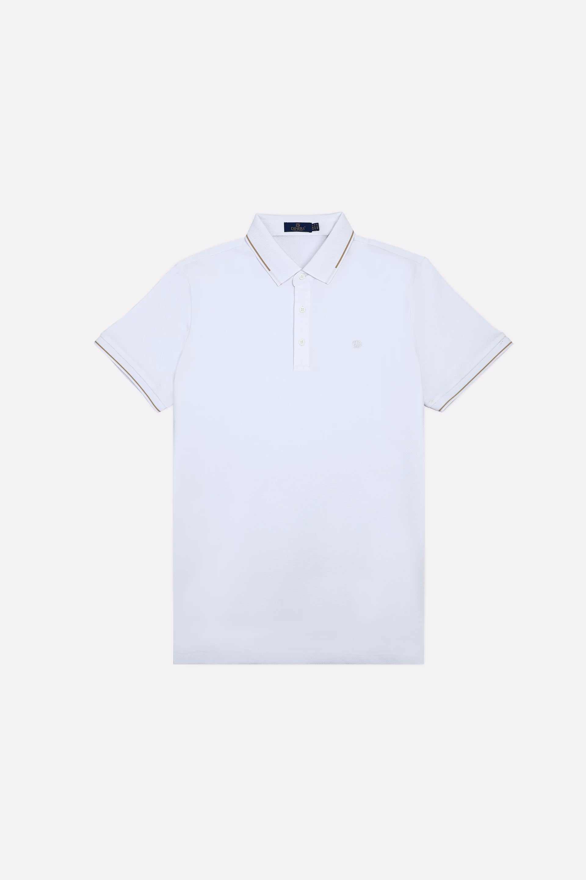 White Basic Mercerized Polo - Image 4
