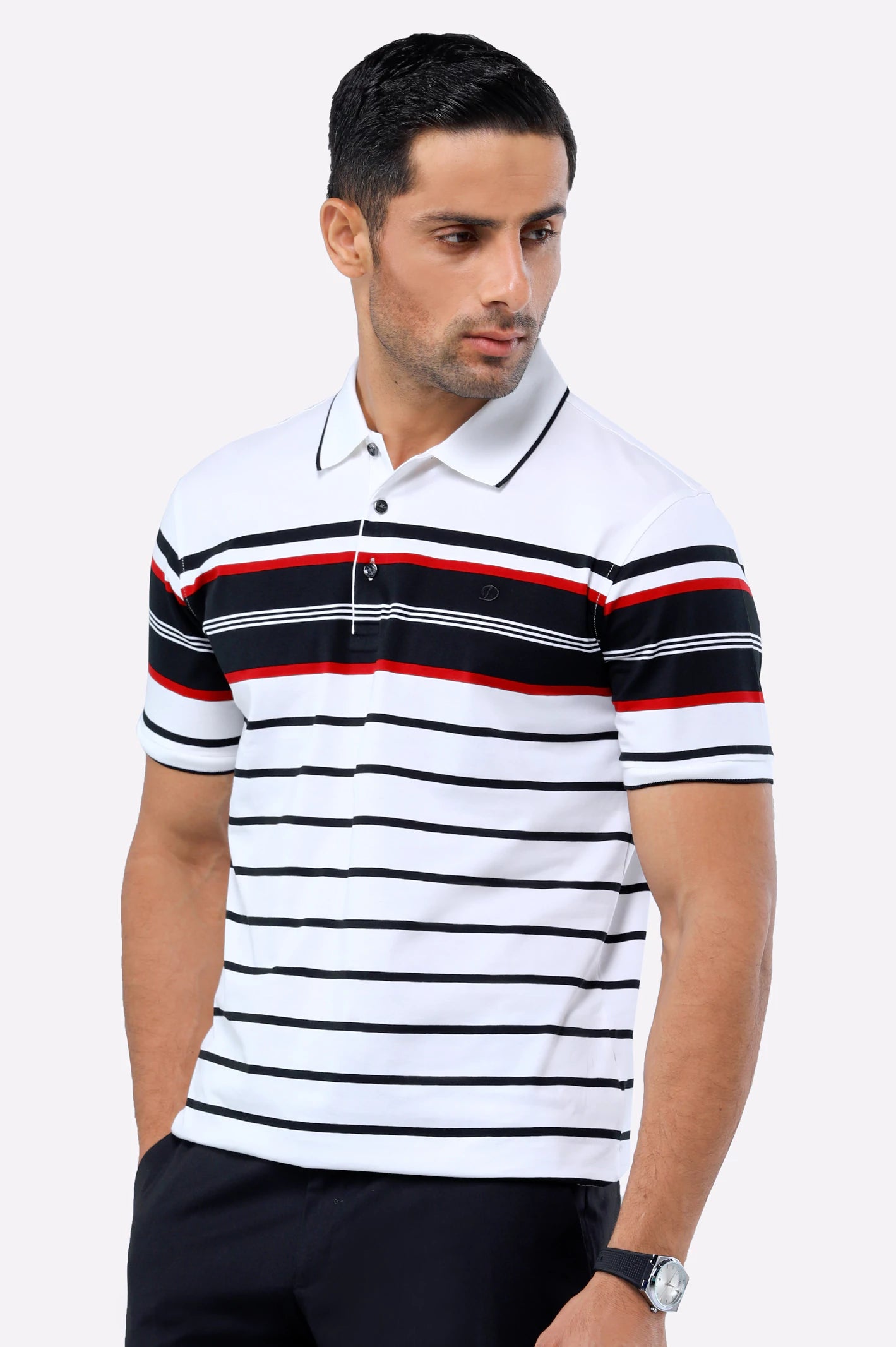 White Yarn Dyed Polo